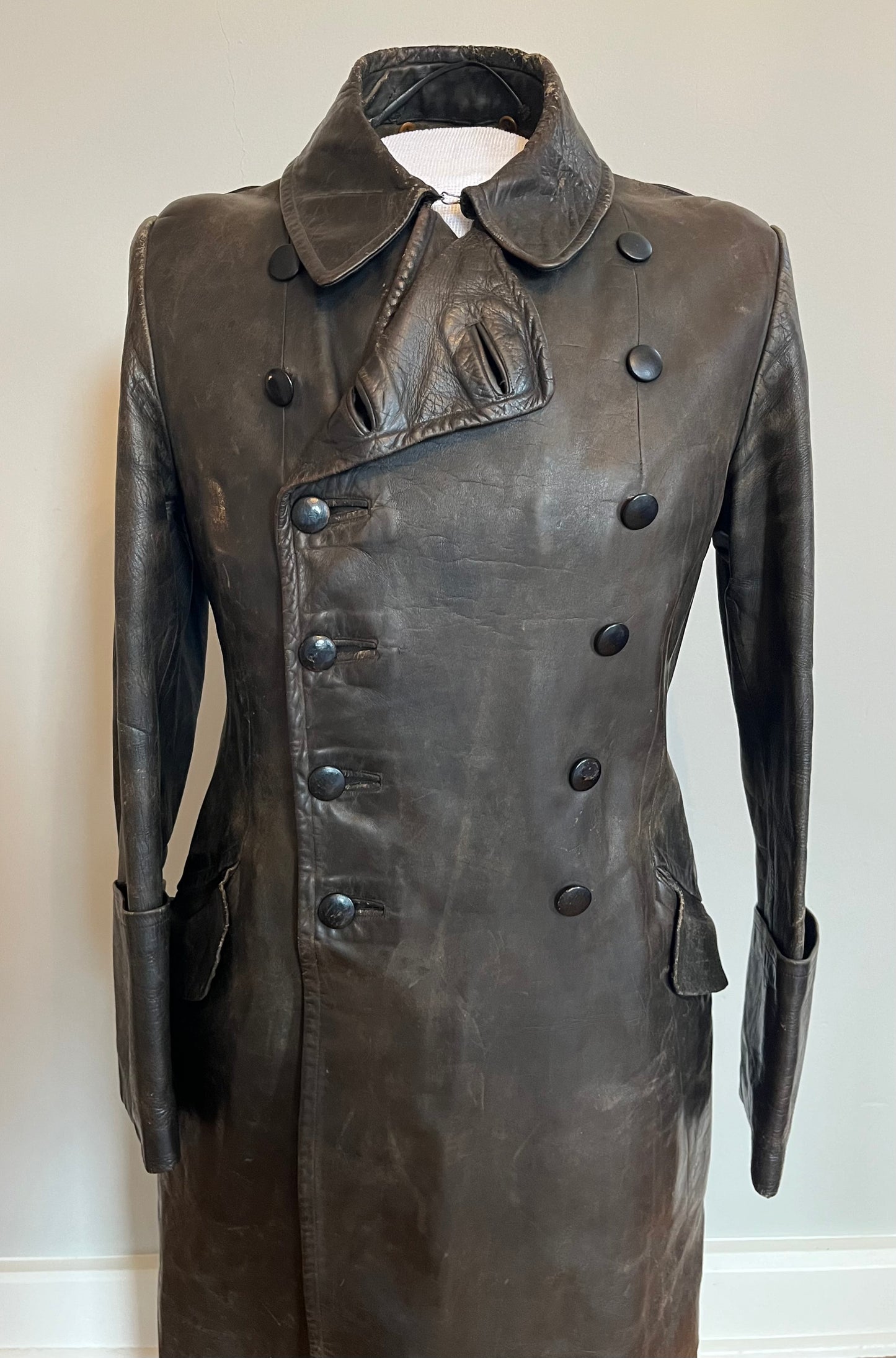 Authentic WW2 German Officers Leather Greatcoat / Overcoat