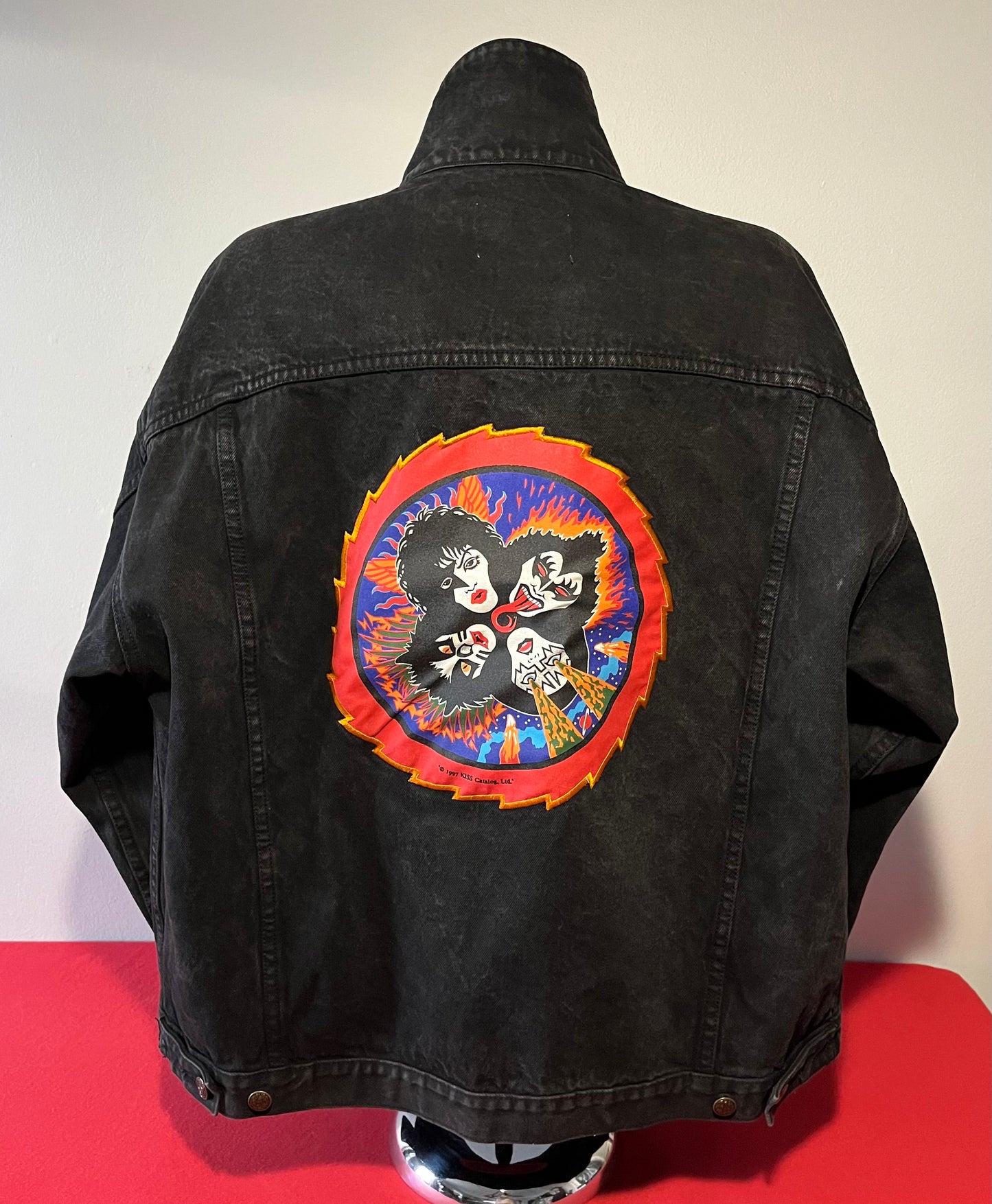 90's Vintage - Kiss Concert Tour Jean Jacket / Denim XL