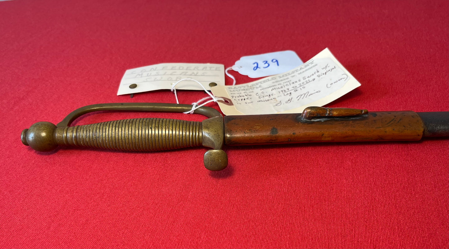 Rare / Confederate Musicians Sword by Boyle & Gamble / Battlefield M. Gettysburg