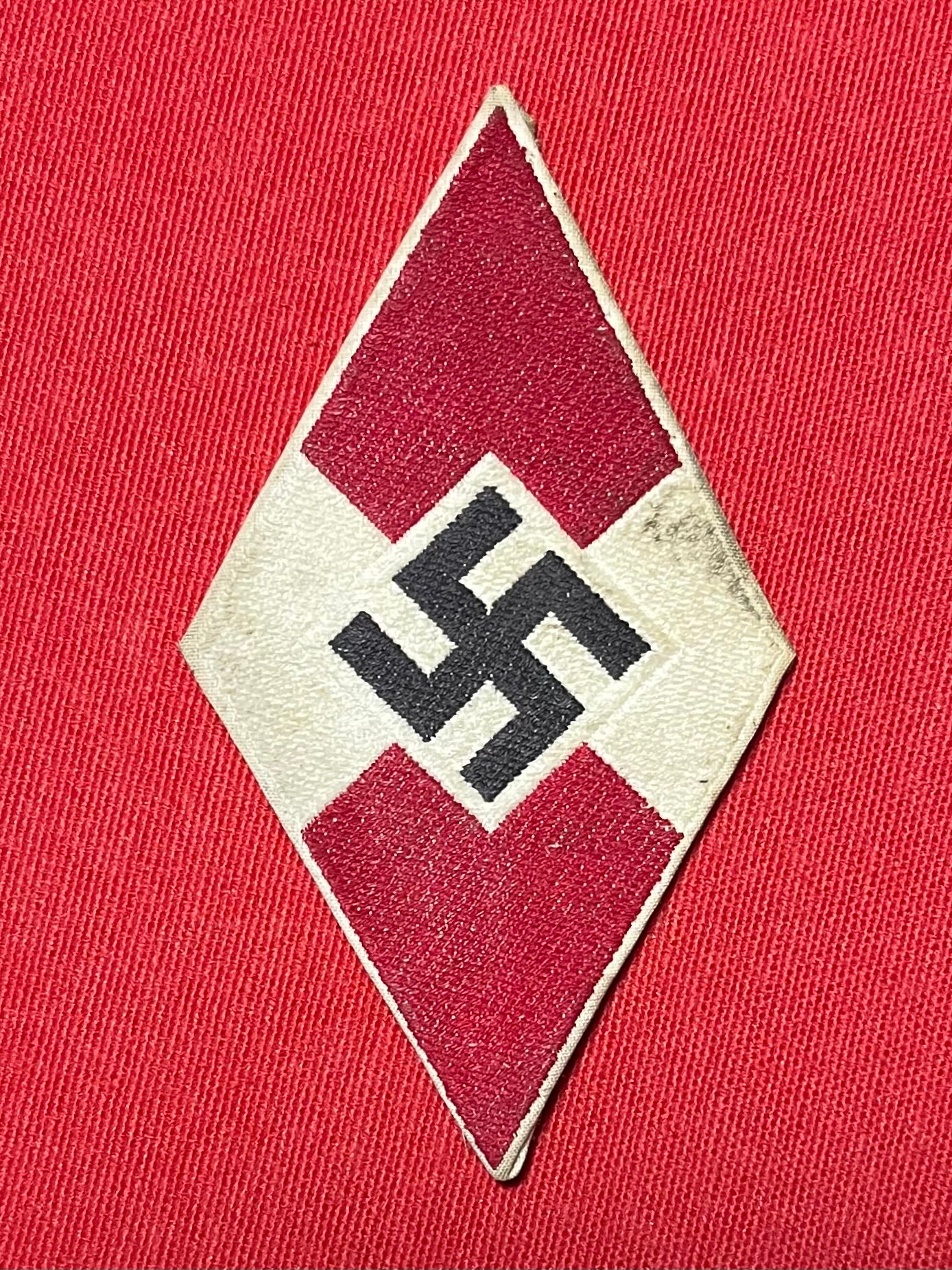 Original WWII German NSDAP Hitler Youth Sleeve DIAMOND (HJ-Stoffabzeichen)