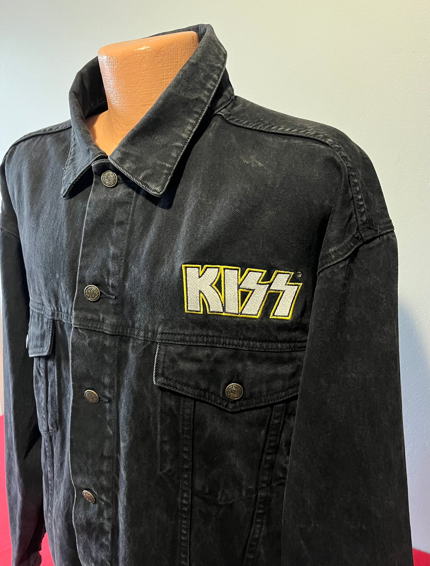 90's Vintage - Kiss Concert Tour Jean Jacket / Denim XL