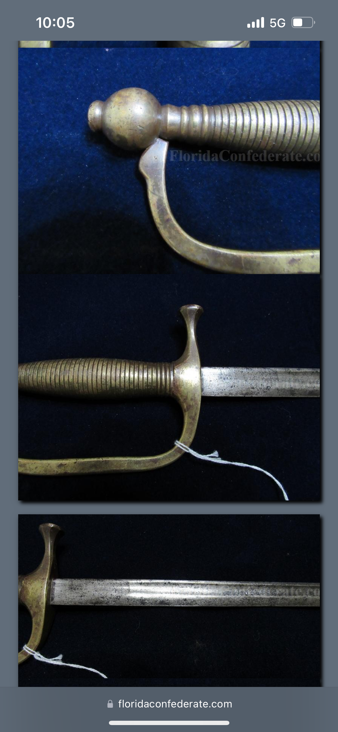 Rare / Confederate Musicians Sword by Boyle & Gamble / Battlefield M. Gettysburg