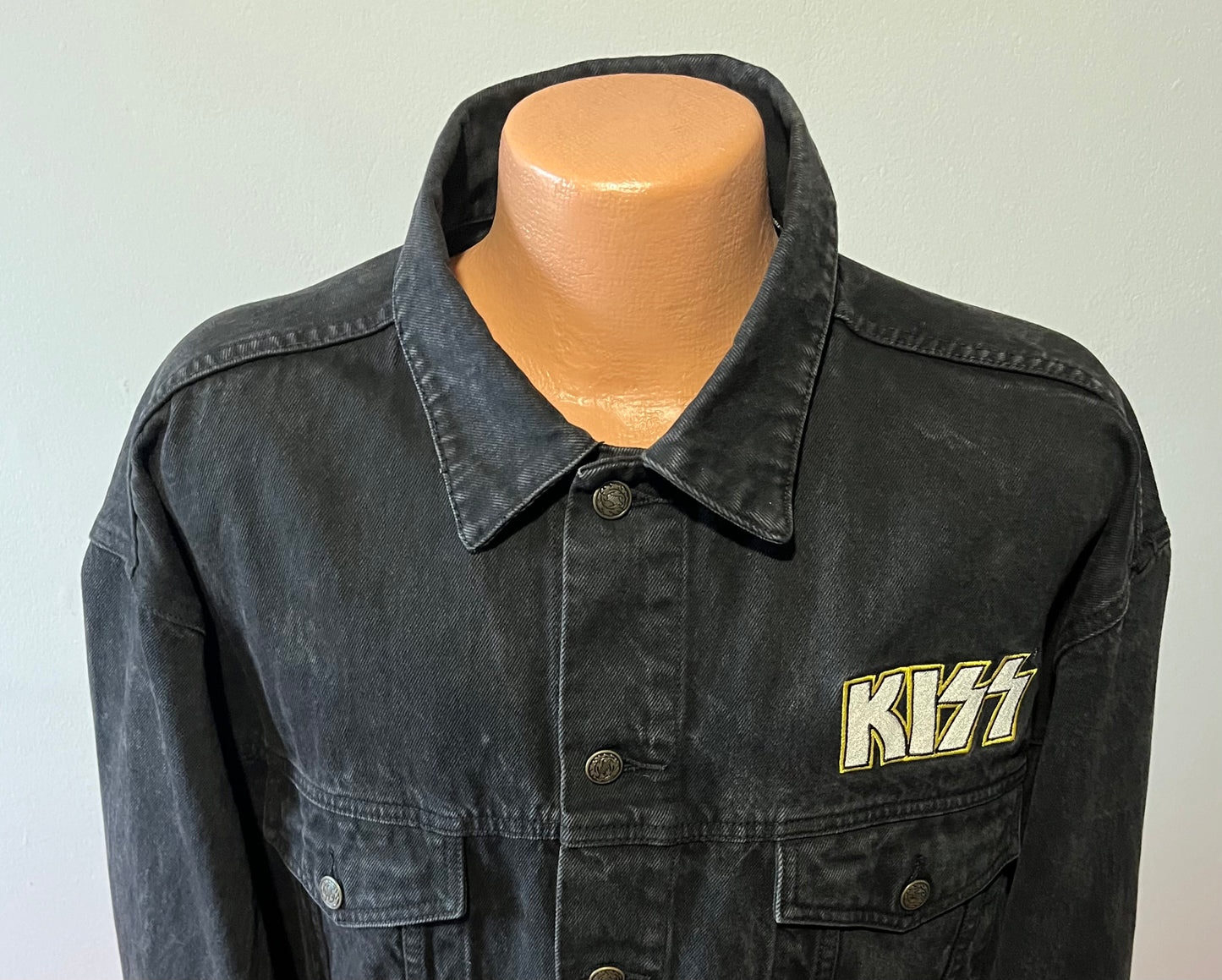 90's Vintage - Kiss Concert Tour Jean Jacket / Denim XL