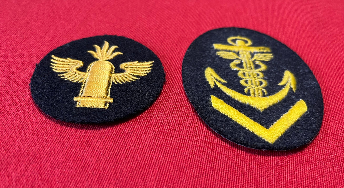 WW2 German Kriegsmarine (NAVY) Costal Artillery and Senior NCO Patch’s