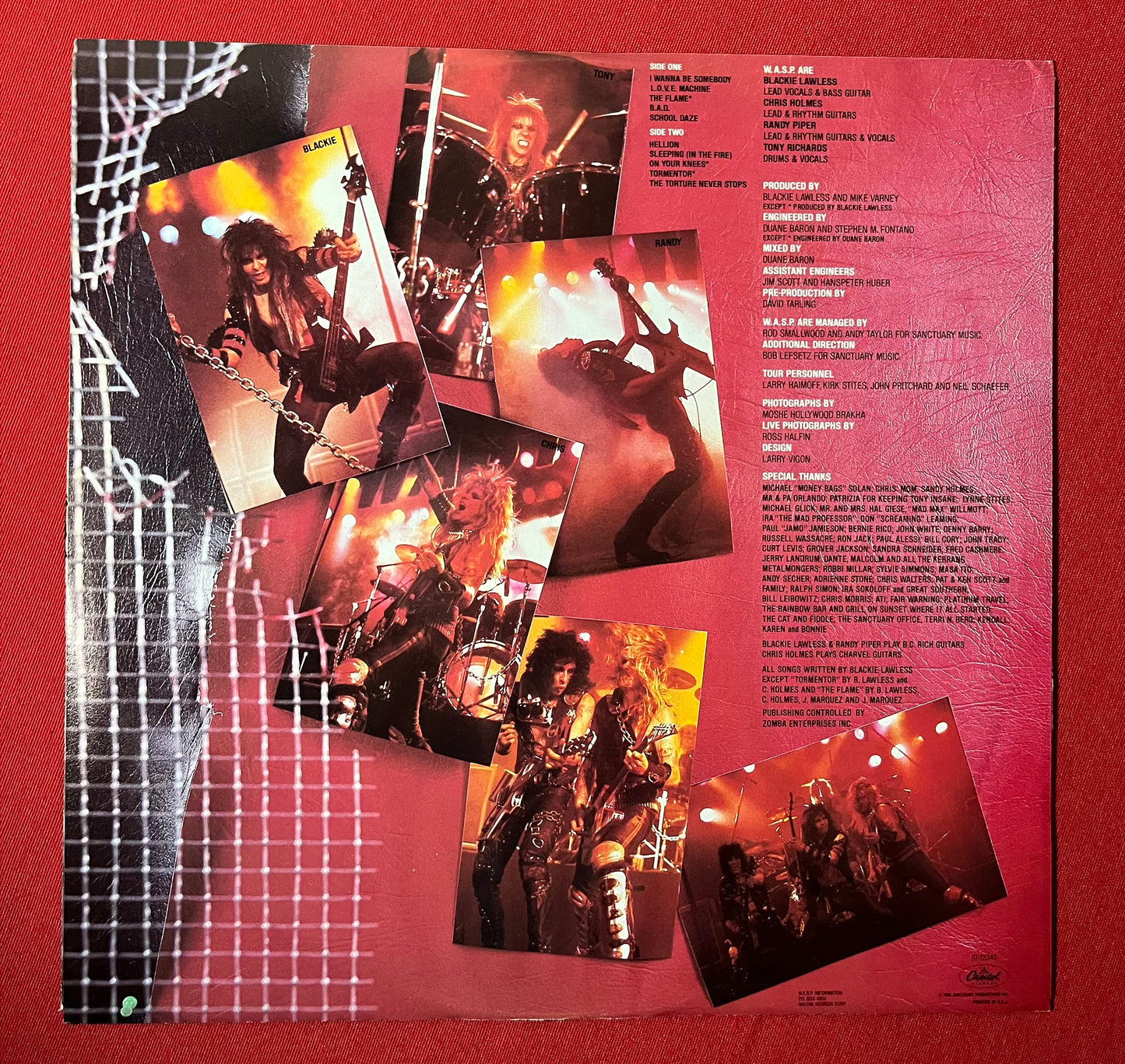 W.A.S.P - Self Titled / Vinyl LP 1984 OG ST-12343 / Heavy Metal