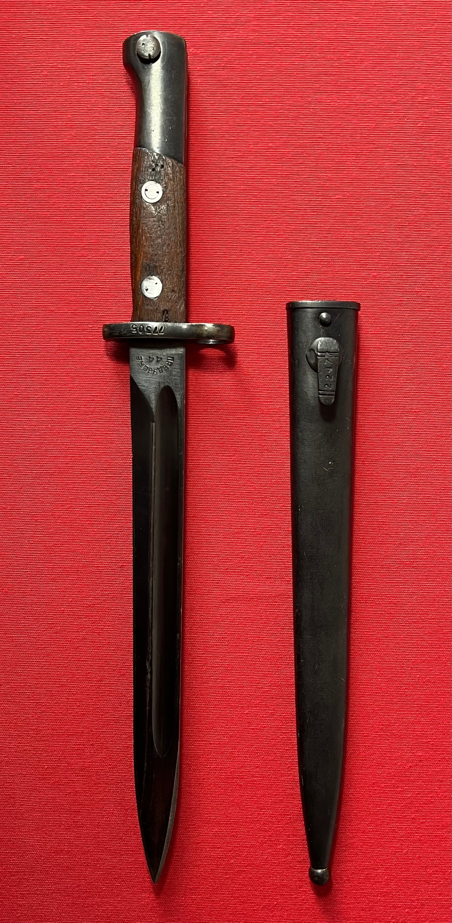 Yugo Yugoslavian M48 K98 Mauser Bayonet & Scabbard