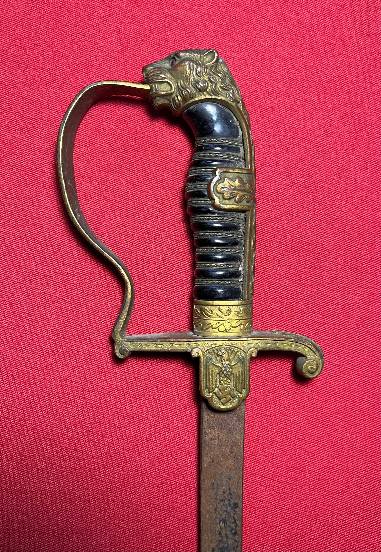 WW2 German Officer’s              Lion Head Sword by Ges Gesch 
(Relic) Battlefield Pickup