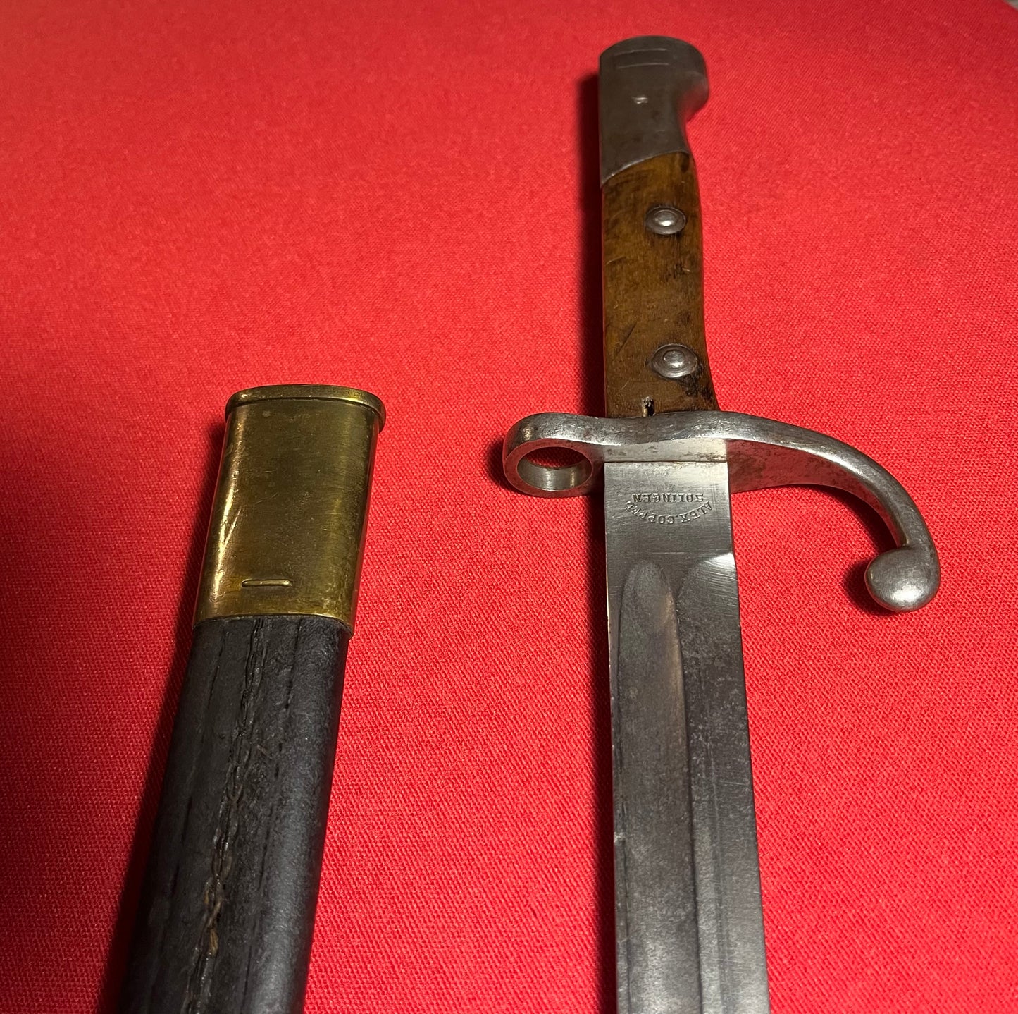 WW1 Era M1908 German Made Mauser Bayonet by Alex Coppel for Brazil