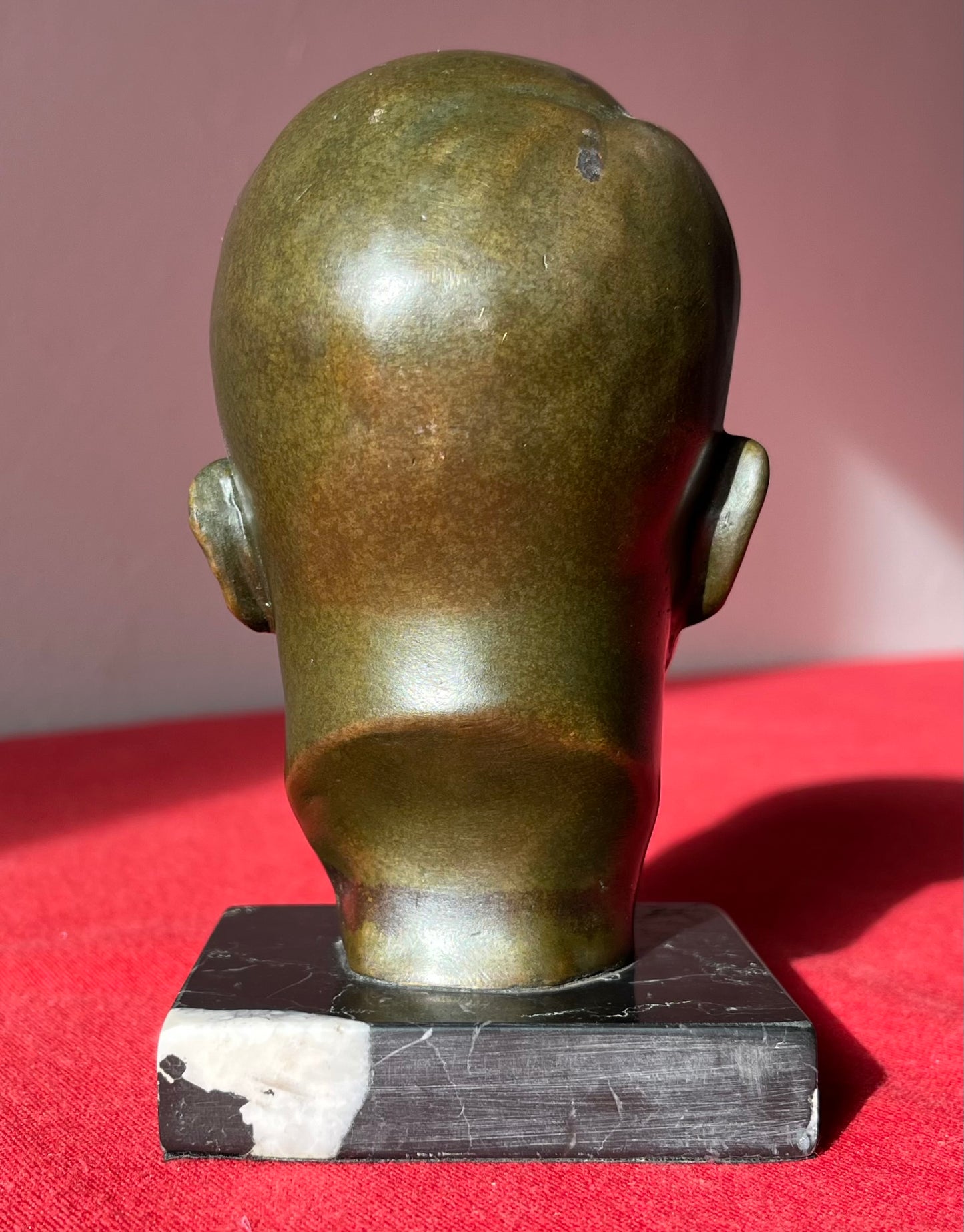 Original WW2 Era Adolf Hitler (Bronze) Desk Top Bust with Marble Base