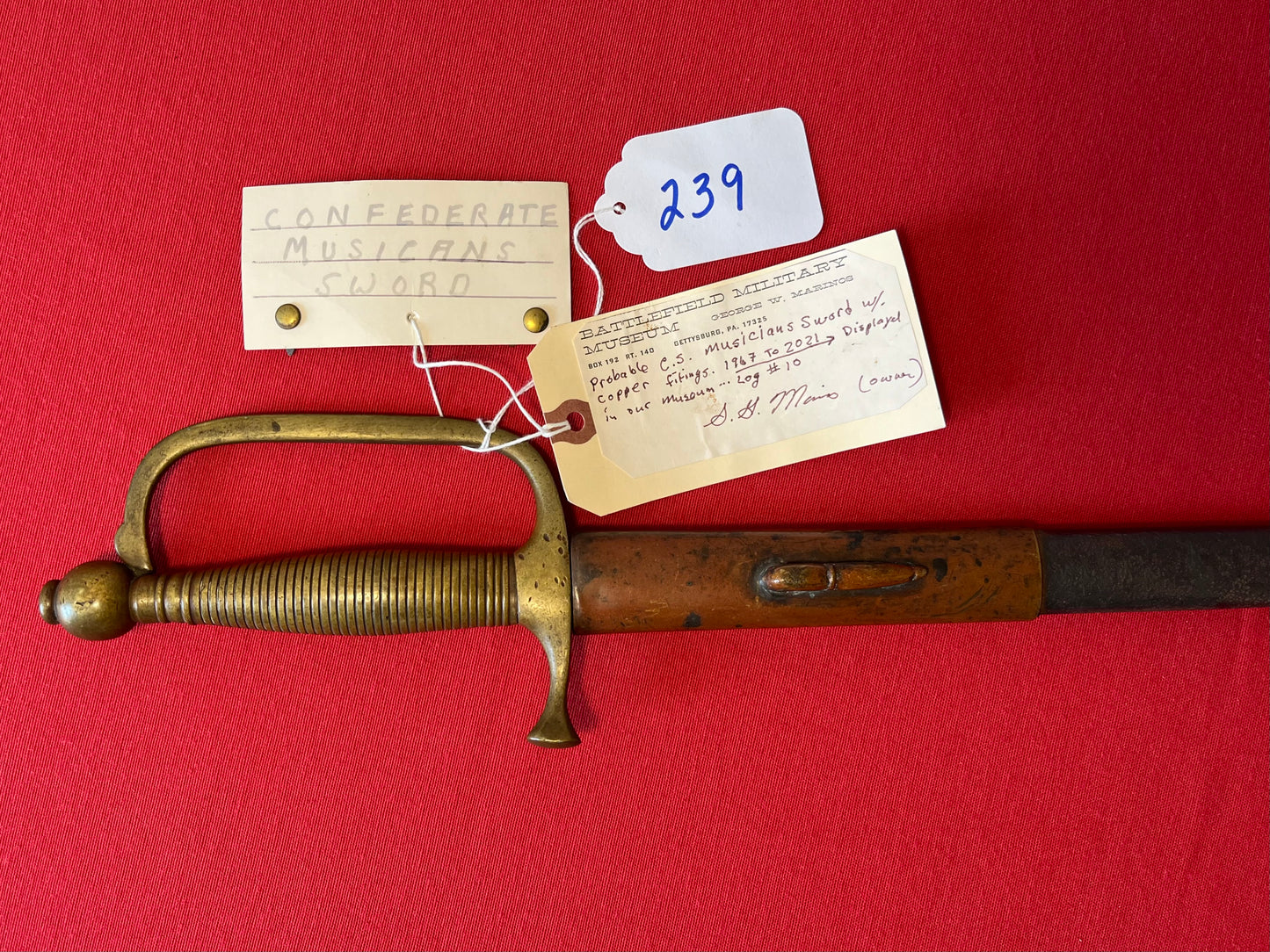 Rare / Confederate Musicians Sword by Boyle & Gamble / Battlefield M. Gettysburg