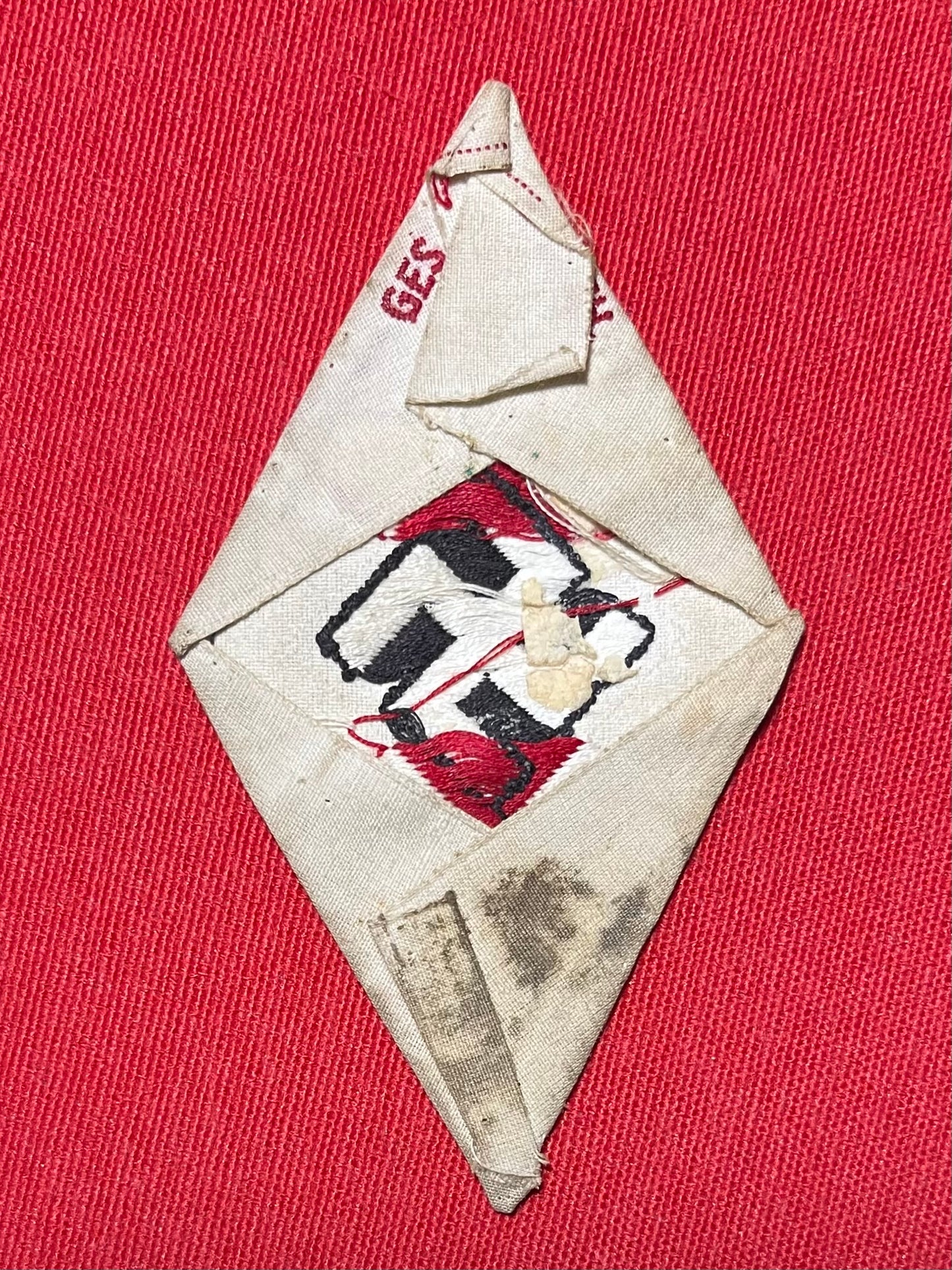 Original WWII German NSDAP Hitler Youth Sleeve DIAMOND (HJ-Stoffabzeichen)