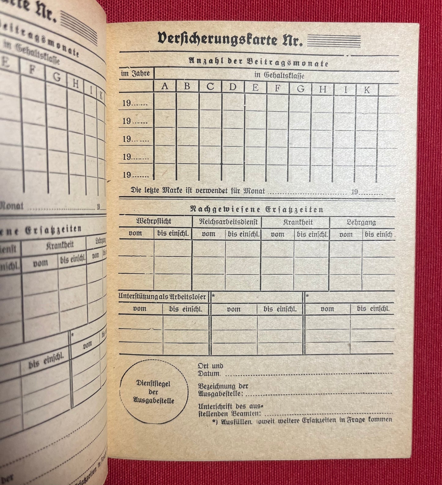 Original WW2 German Soldier's Disability Insurance Book & Photograph