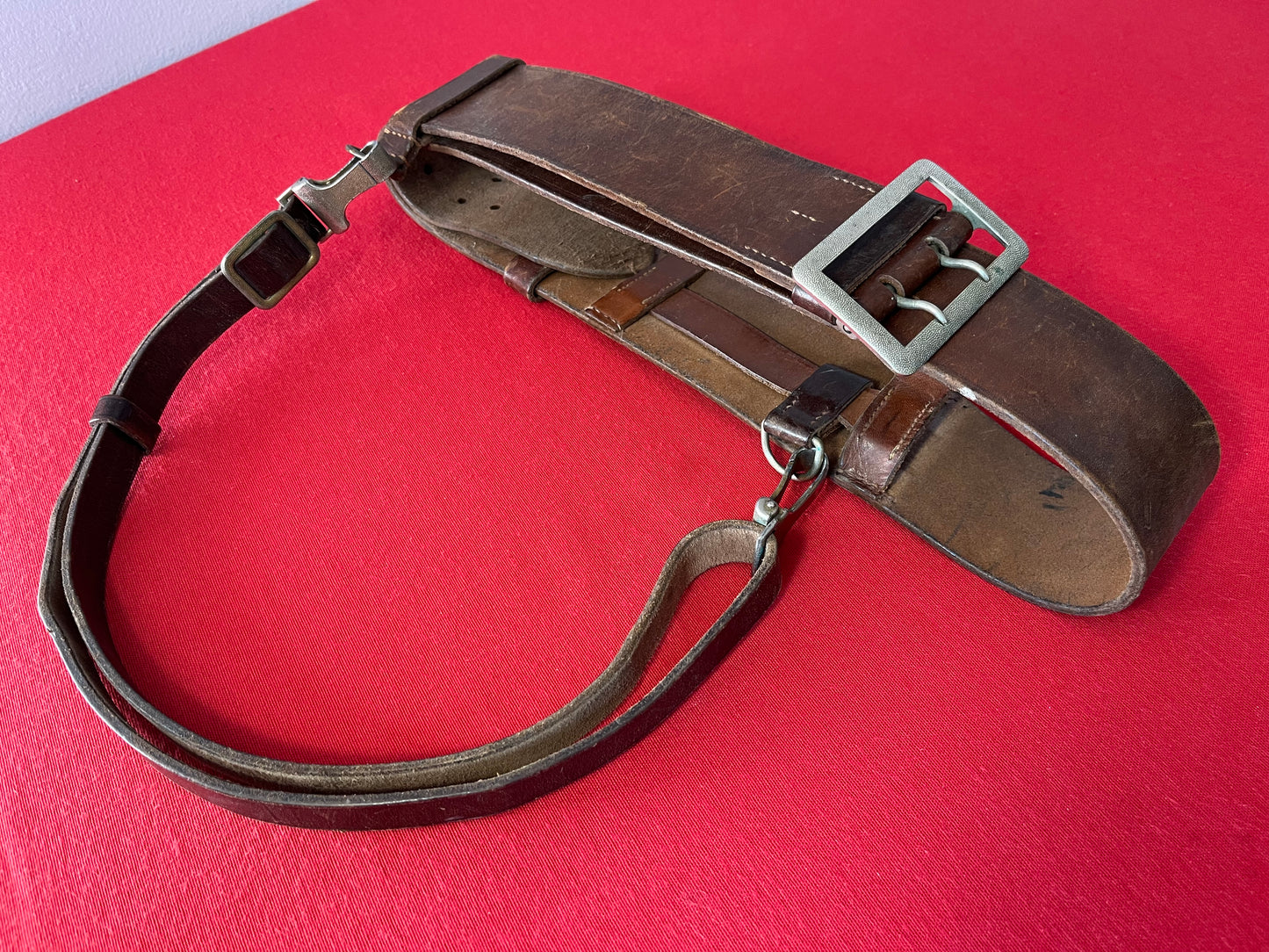 Authentic / WW2 German Political Leaders Belt & Cross Strap with Sword Hanger