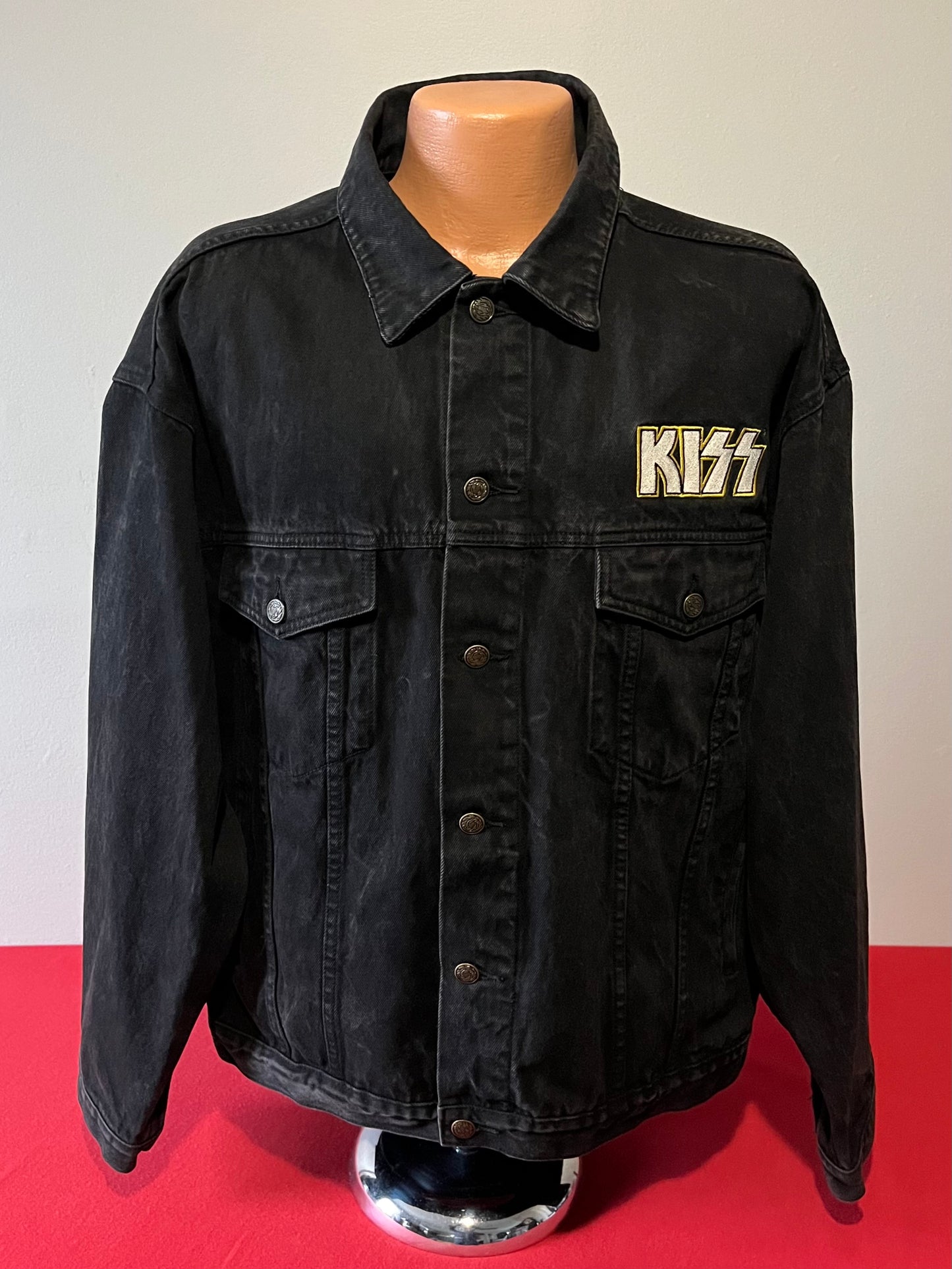 90's Vintage - Kiss Concert Tour Jean Jacket / Denim XL