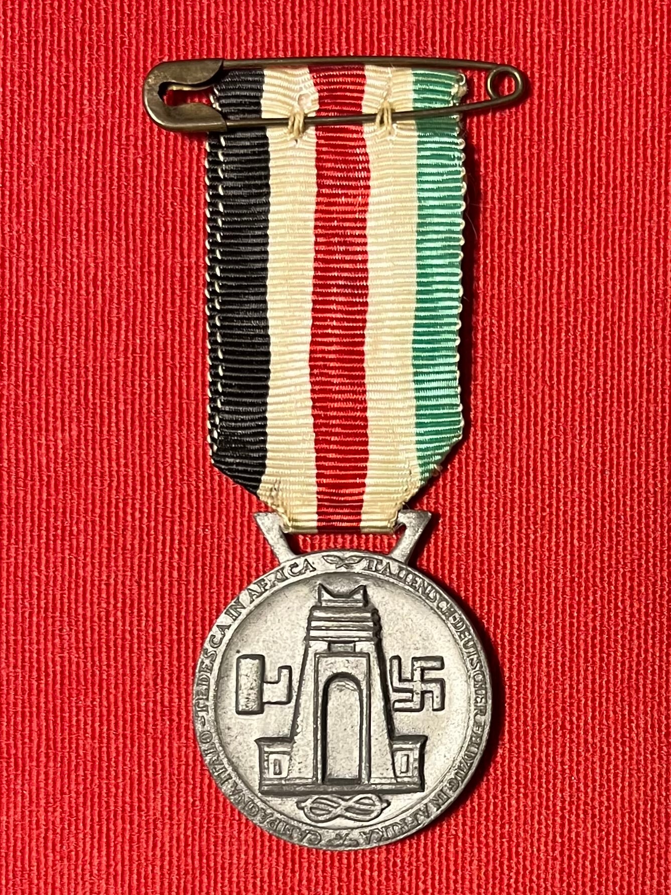 WW2 ITALIAN & GERMAN NORTH AFRICAN CAMPAIGN MEDAL BY LORIOLI OF MILAN