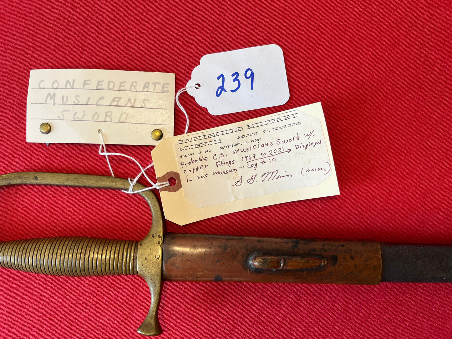 Rare / Confederate Musicians Sword by Boyle & Gamble / Battlefield M. Gettysburg