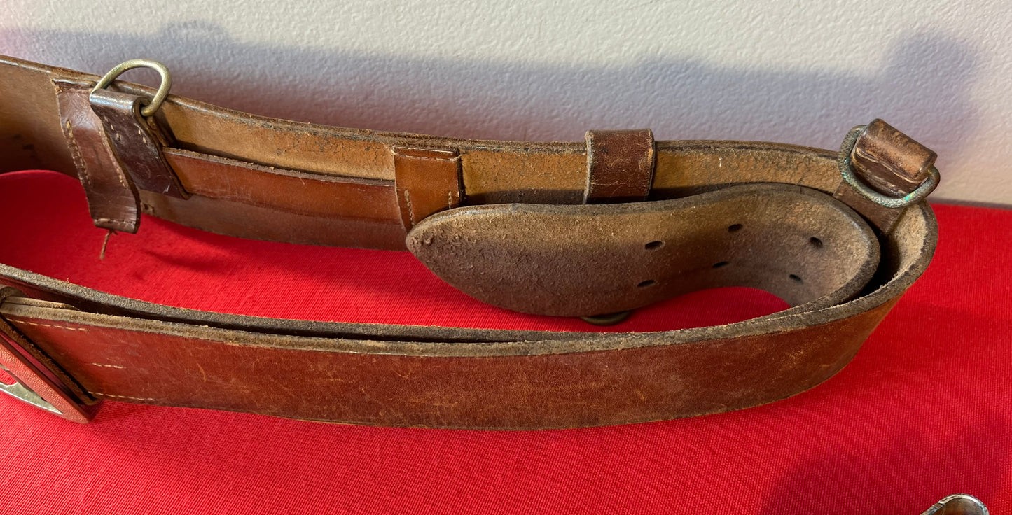 Authentic / WW2 German Political Leaders Belt & Cross Strap with Sword Hanger