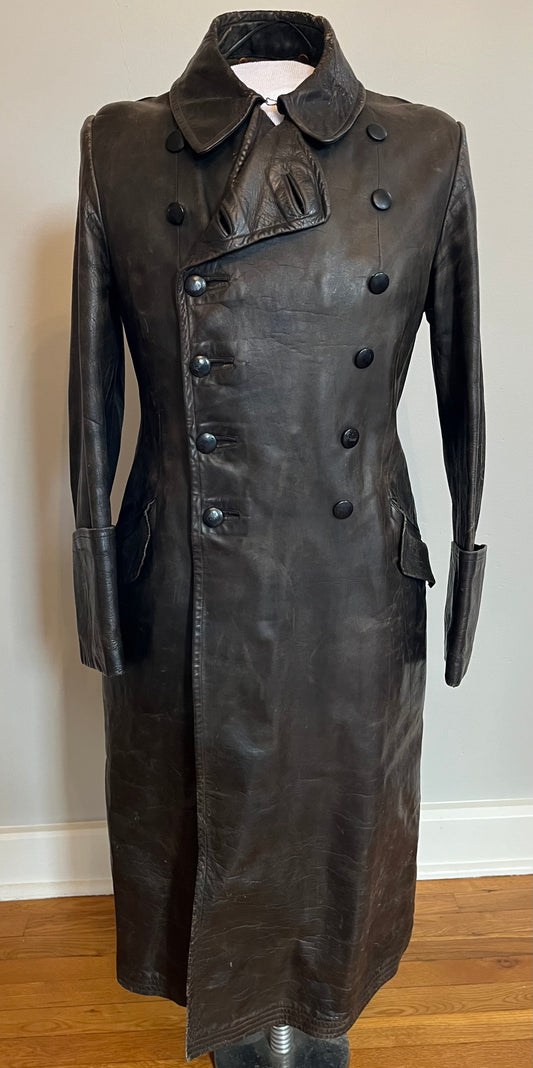 Authentic WW2 German Officers Leather Greatcoat / Overcoat