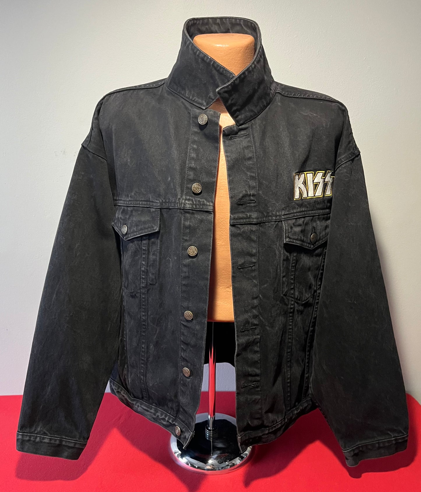 90's Vintage - Kiss Concert Tour Jean Jacket / Denim XL