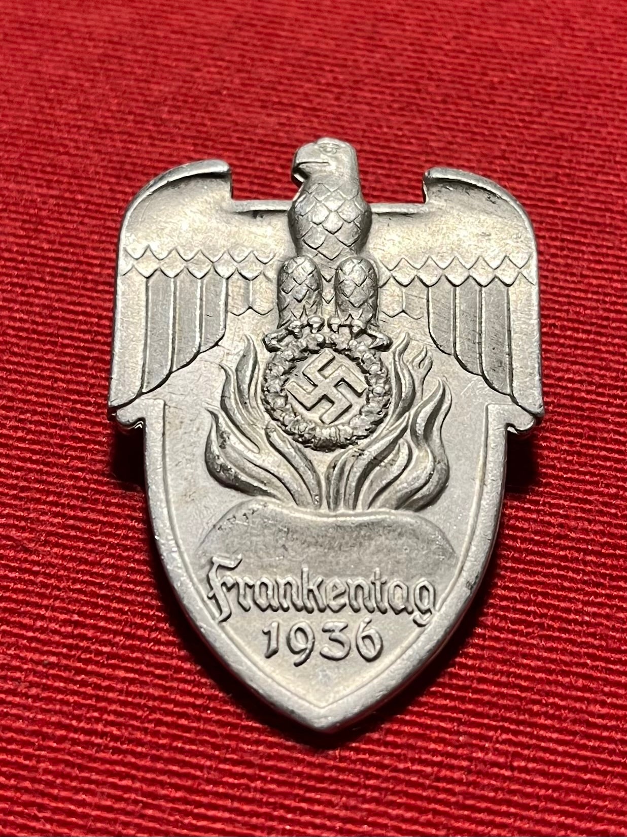 Original / German NSDAP 1936 GAU FRANKENTAG BADGE Tinnie