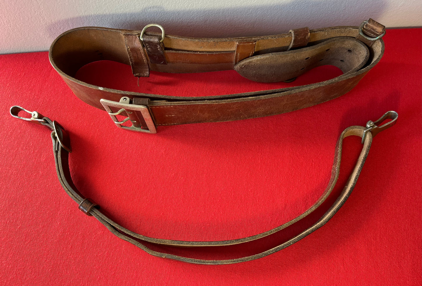 Authentic / WW2 German Political Leaders Belt & Cross Strap with Sword Hanger