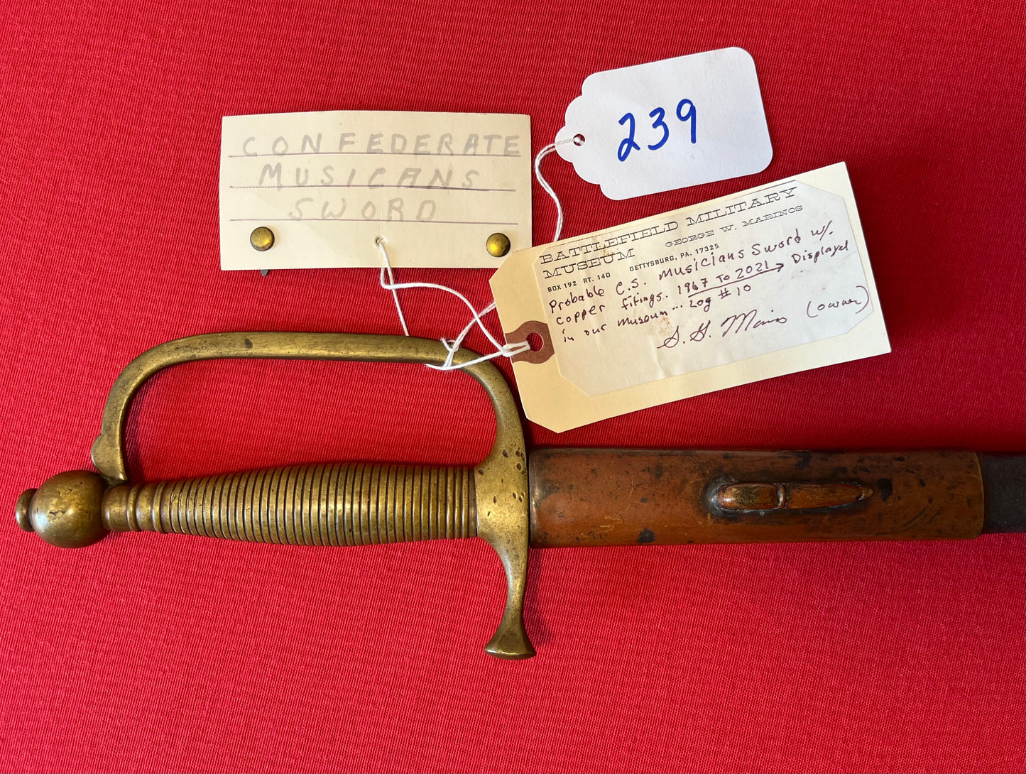 Rare / Confederate Musicians Sword by Boyle & Gamble / Battlefield M. Gettysburg