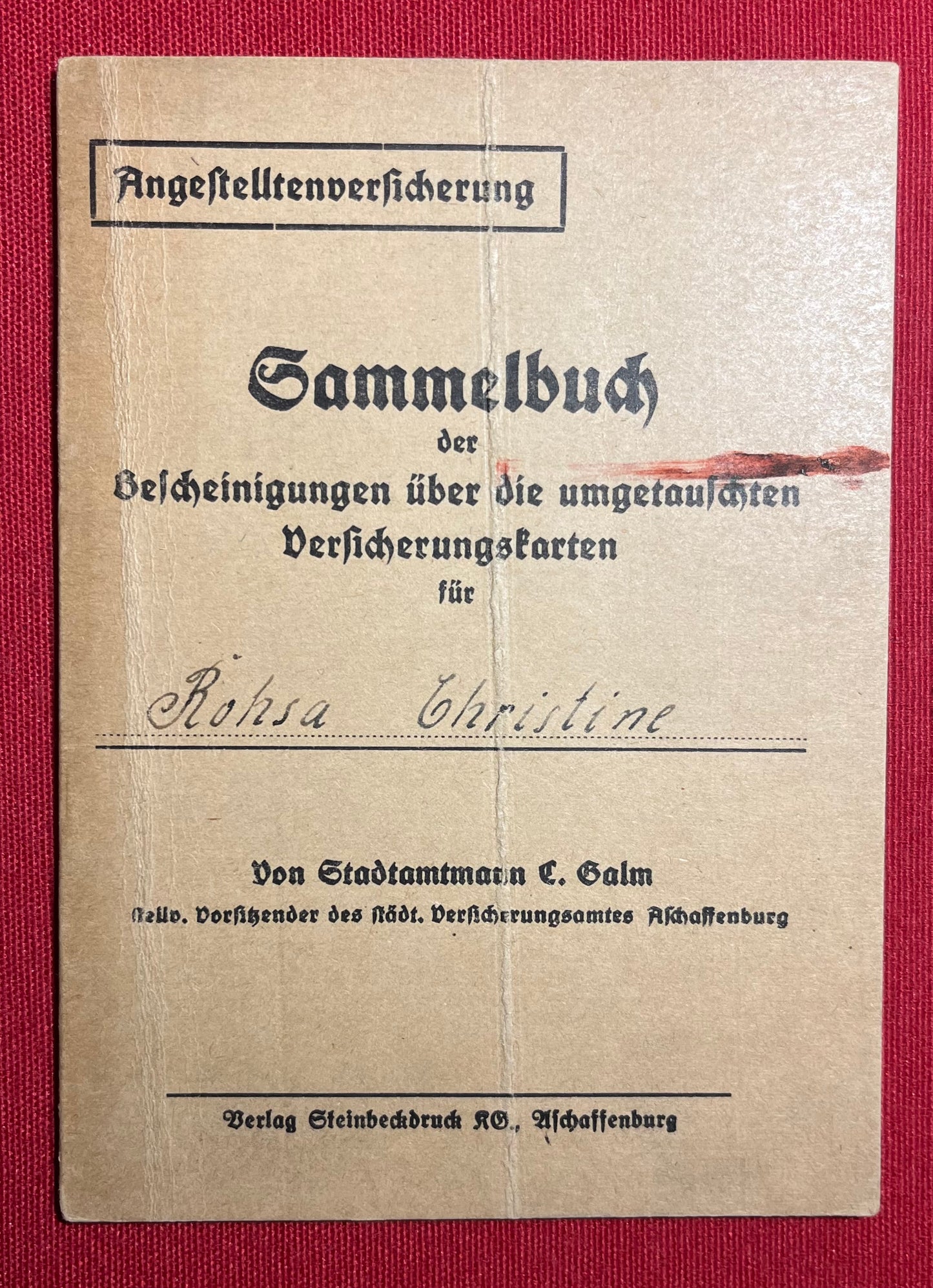 Original WW2 German Soldier's Disability Insurance Book & Photograph