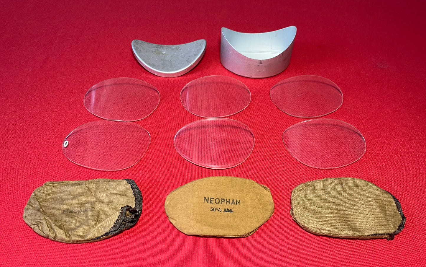 WW2 German Luftwaffe Pilot Goggle Replacement Lenses & Case