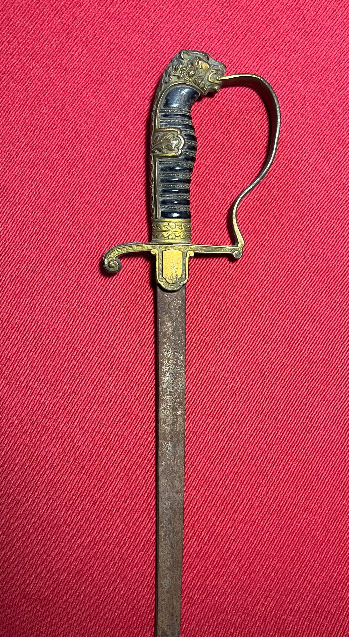 WW2 German Officer’s              Lion Head Sword by Ges Gesch 
(Relic) Battlefield Pickup