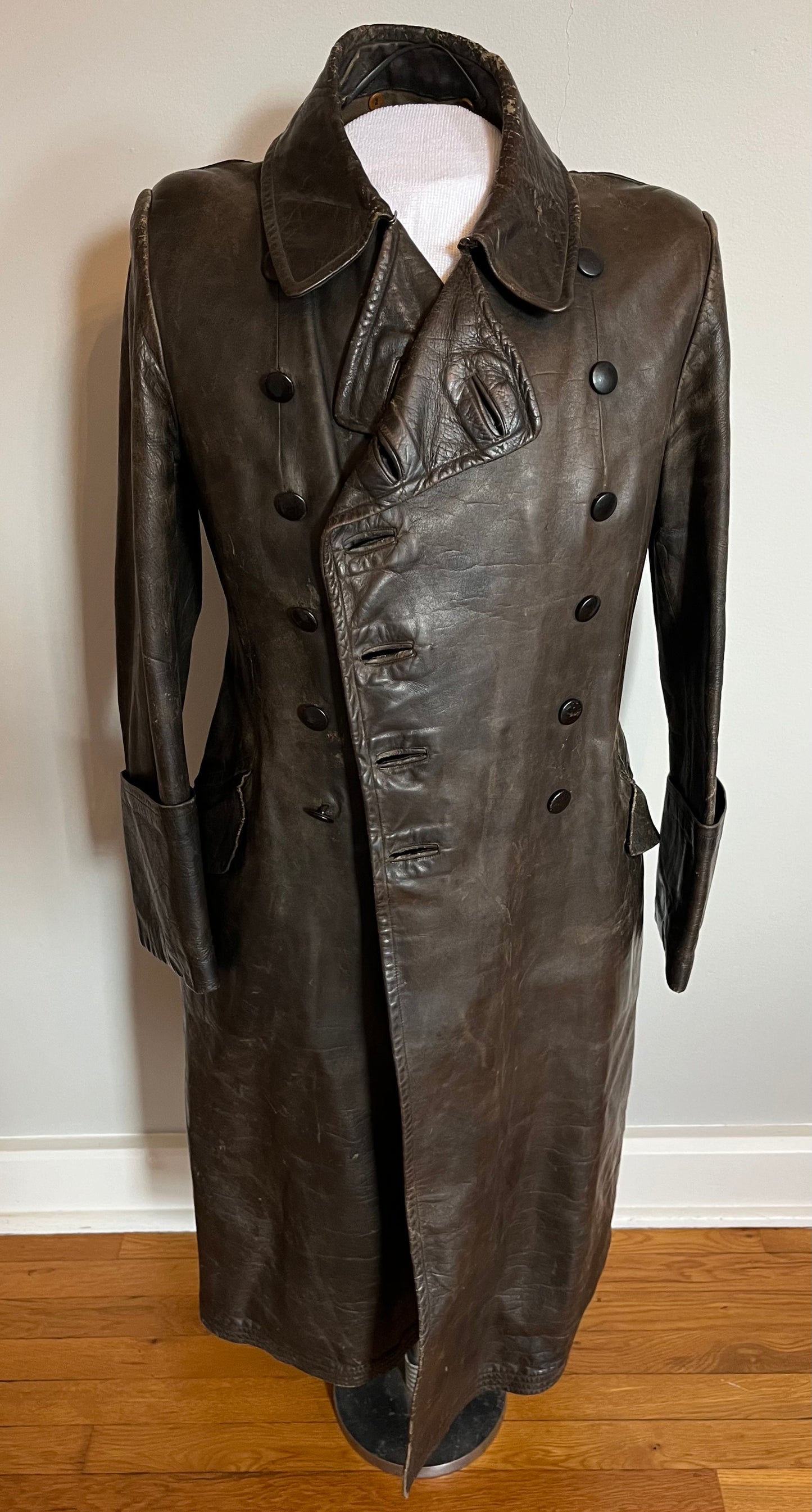 Authentic WW2 German Officers Leather Greatcoat / Overcoat