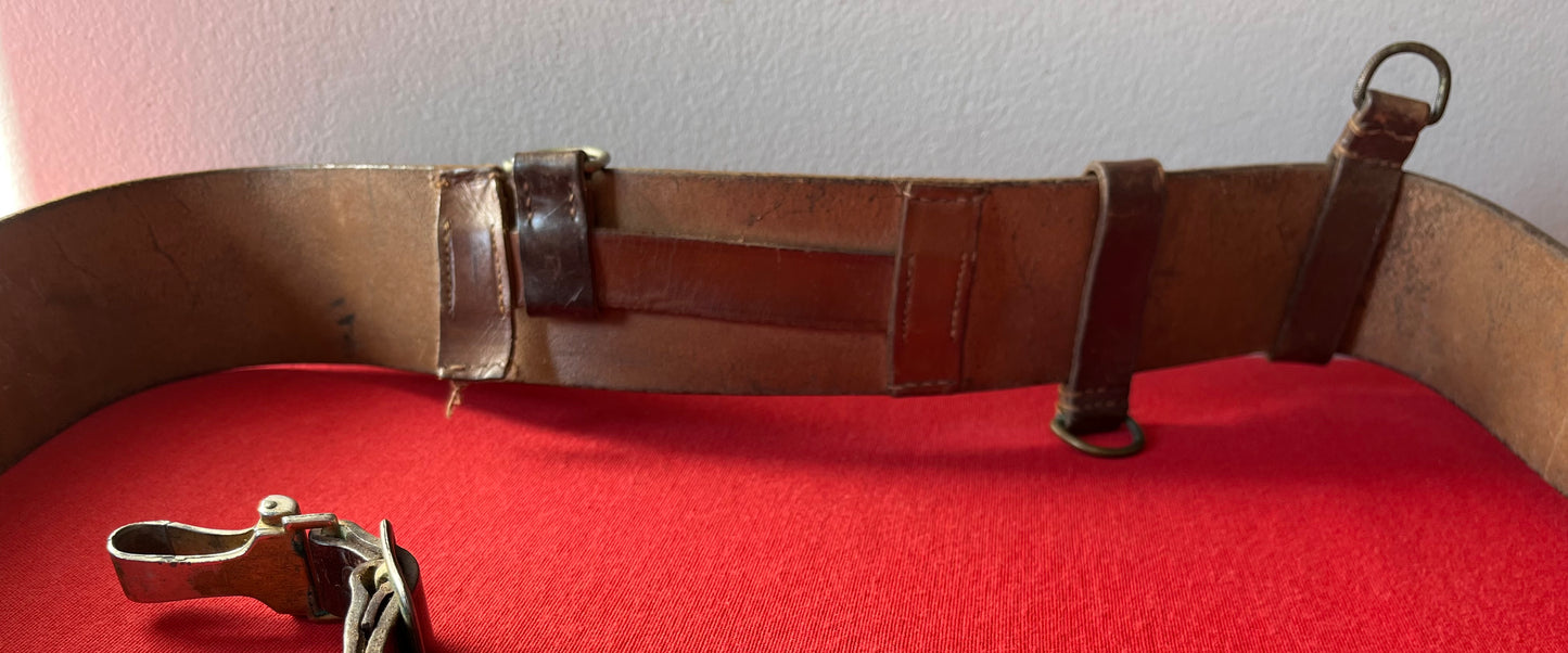 Authentic / WW2 German Political Leaders Belt & Cross Strap with Sword Hanger