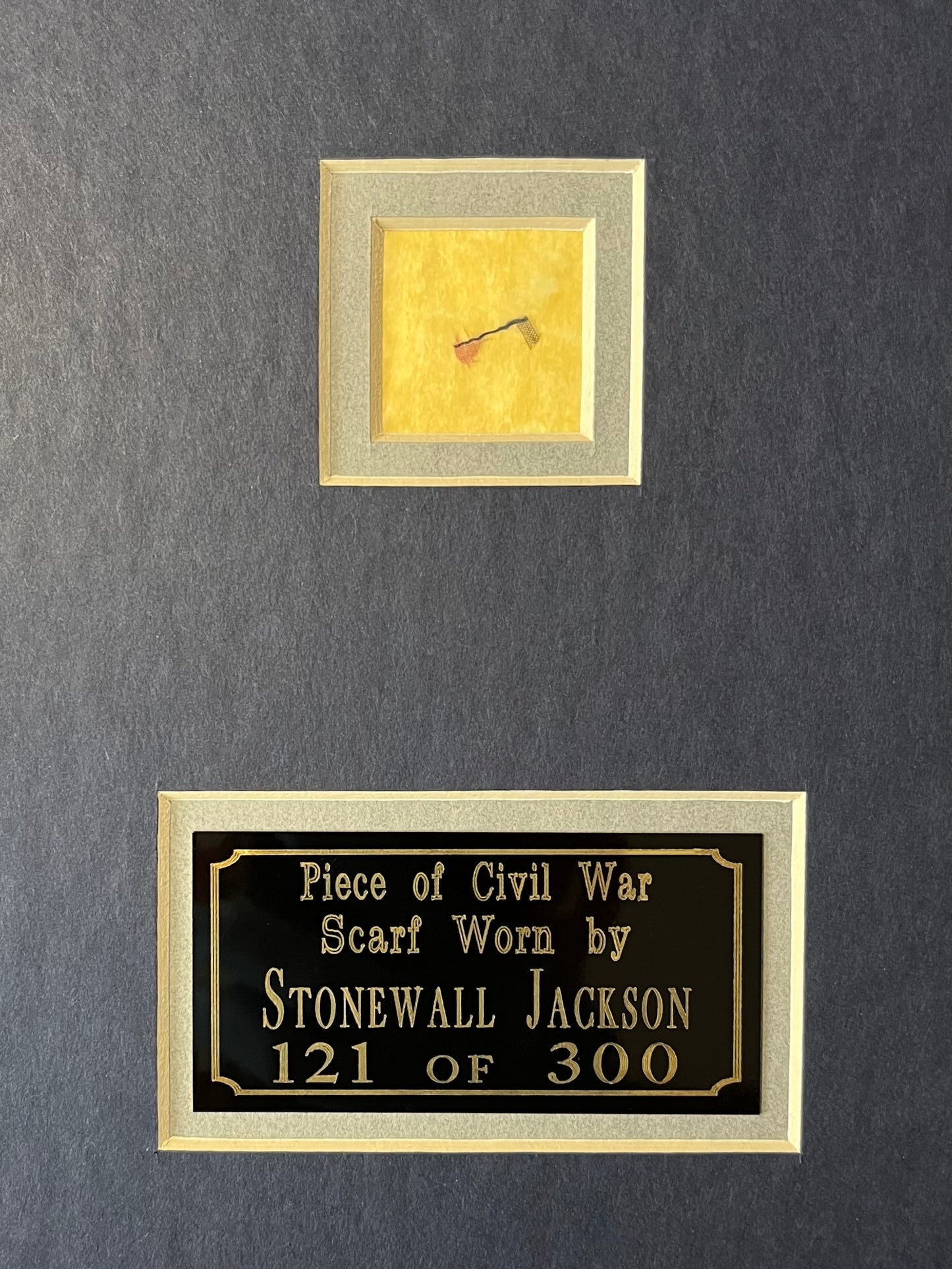 Stonewall Jackson's "Personally Owned" Civil War Worn Scarf Piece / Matted with 2 COA's