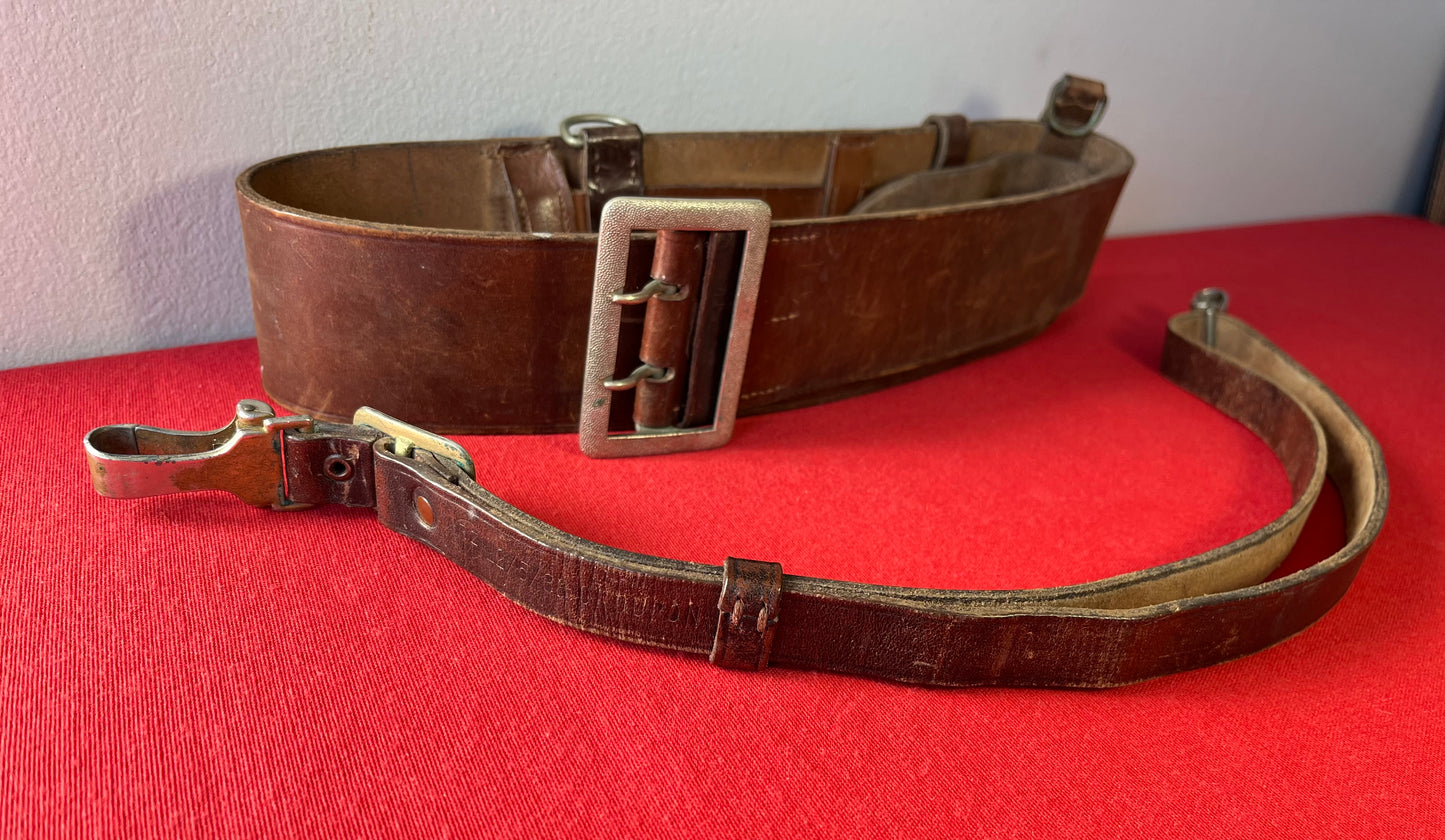 Authentic / WW2 German Political Leaders Belt & Cross Strap with Sword Hanger