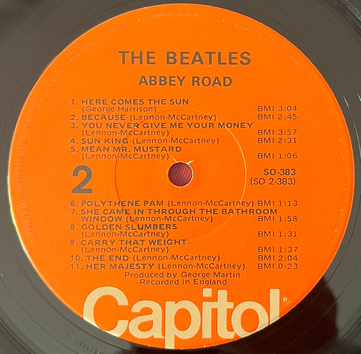 The Beatles- Abbey Road / Vinyl Record LP / OG Capital SO-383