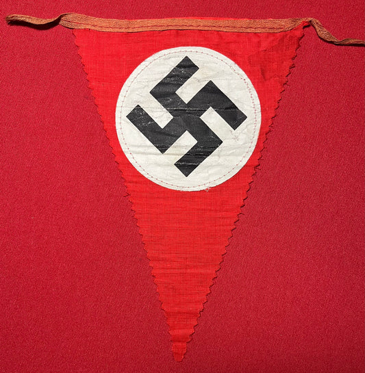 WWII Era German NSDAP (Nazi Party) Cloth Parade Pennant Type Flag