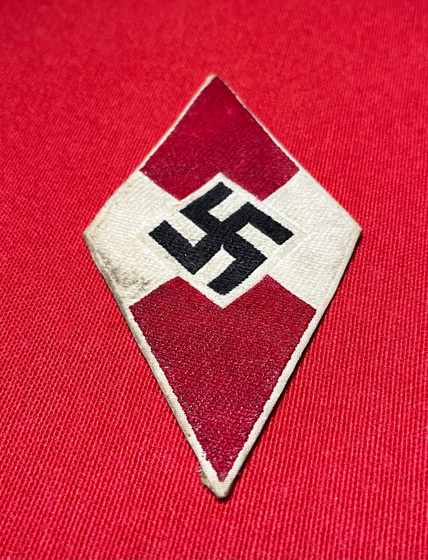 Original WWII German NSDAP Hitler Youth Sleeve DIAMOND (HJ-Stoffabzeichen)