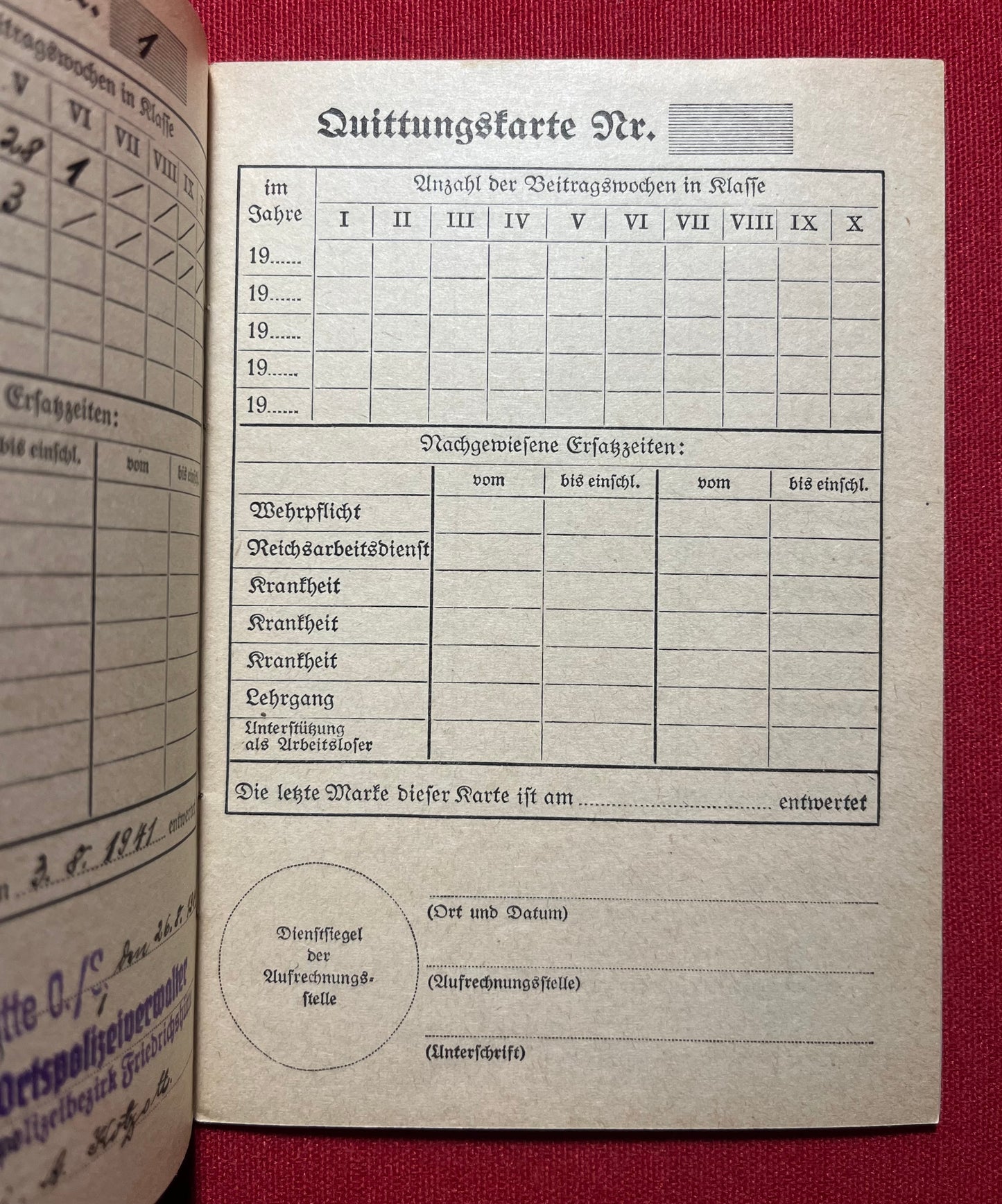 Original WW2 German Soldier's Disability Insurance Book & Photograph