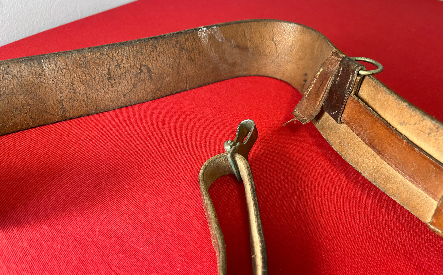 Authentic / WW2 German Political Leaders Belt & Cross Strap with Sword Hanger