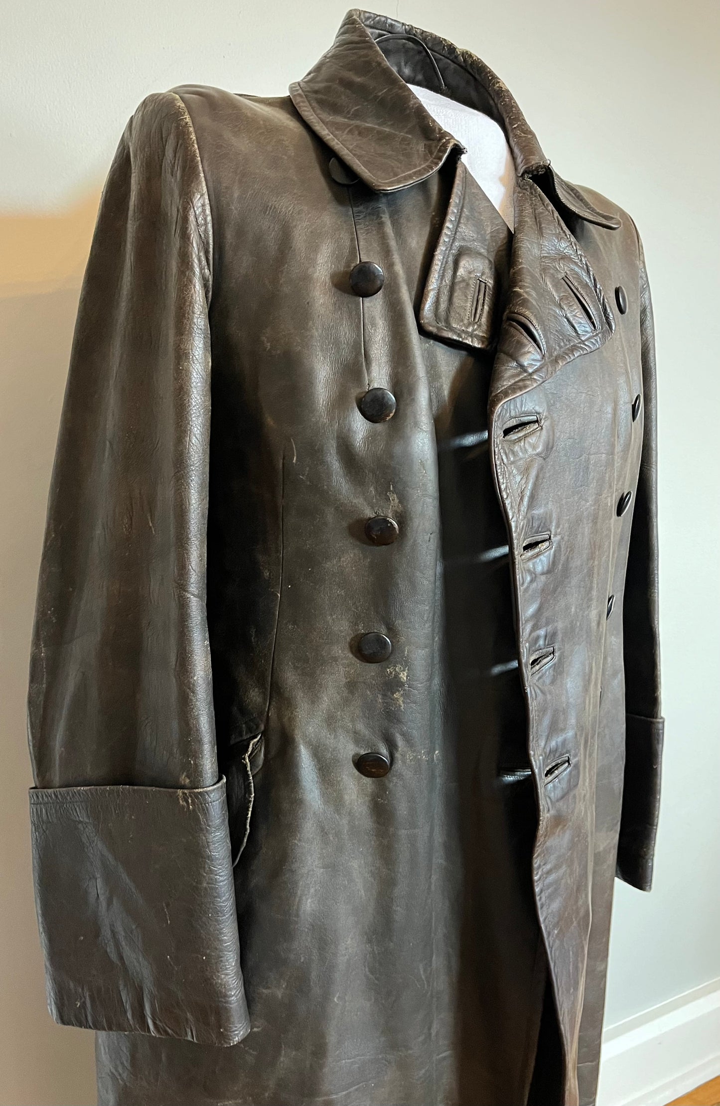 Authentic WW2 German Officers Leather Greatcoat / Overcoat