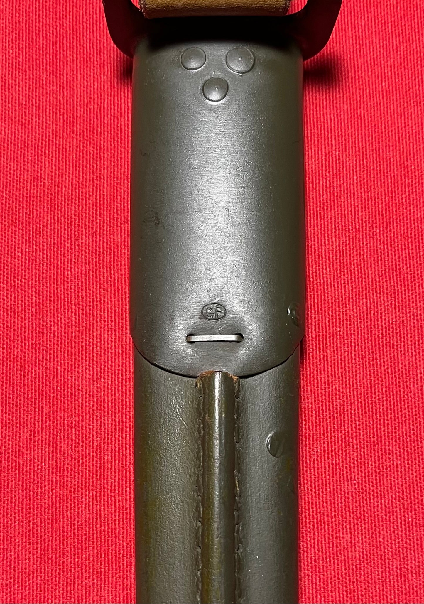 Original British WWI P1913 Enfield Bayonet by Remington with Scabbard / Cutdown for French-Indochina War (French Army Use)