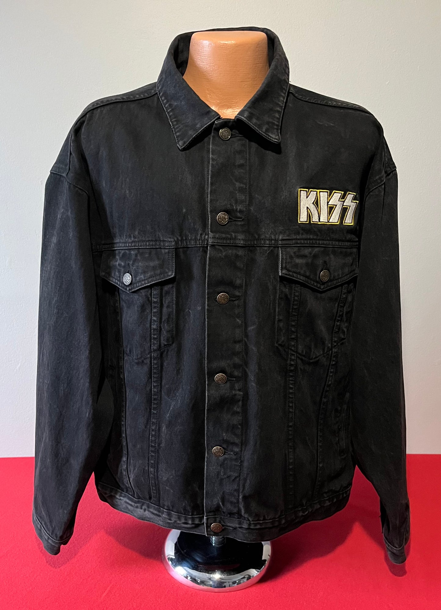 90's Vintage - Kiss Concert Tour Jean Jacket / Denim XL