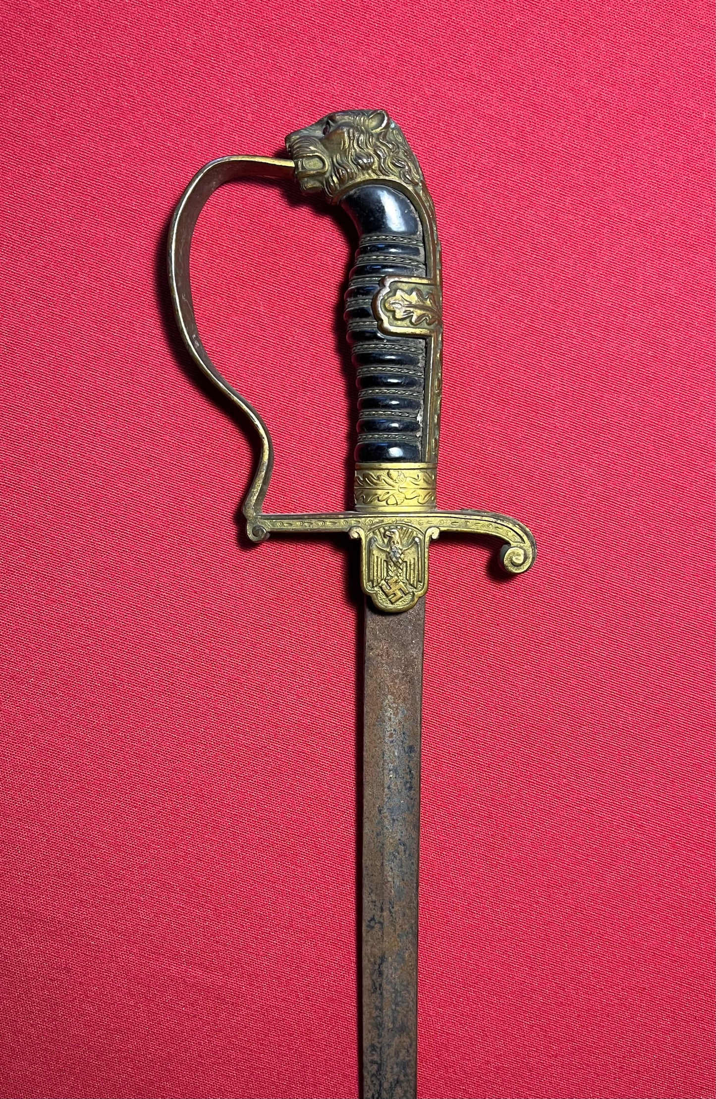 WW2 German Officer’s              Lion Head Sword by Ges Gesch 
(Relic) Battlefield Pickup