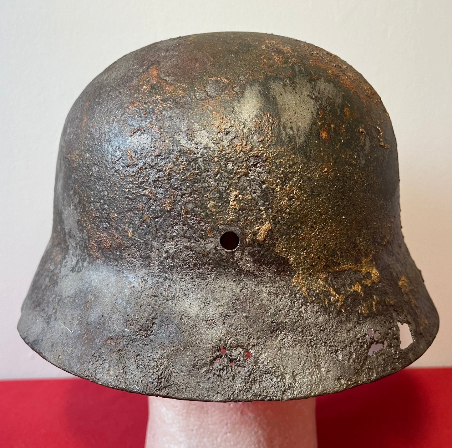 Original WW2 German Helmet Relic "Battlefield Pickup" Insignia Added