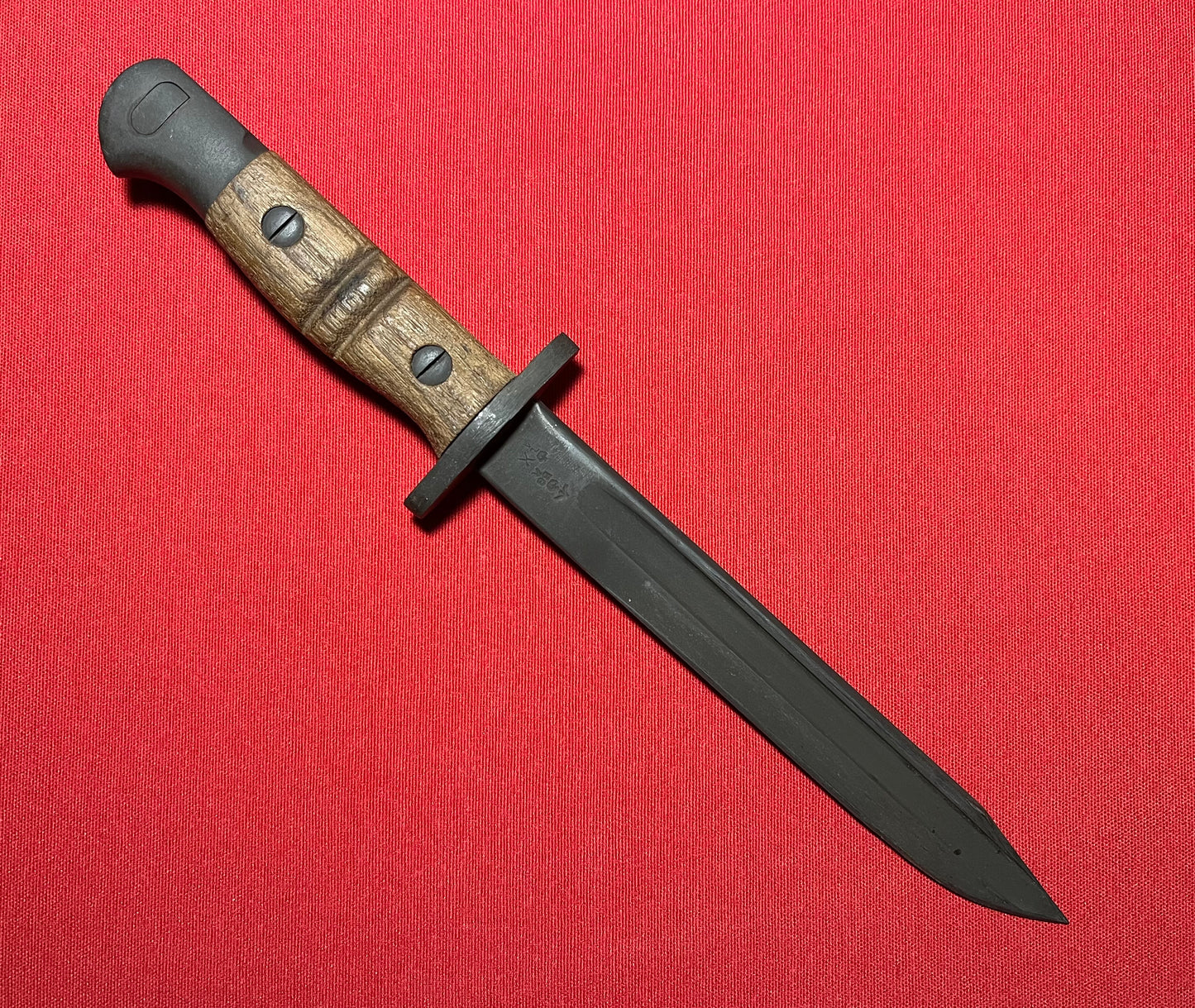 Original British WWI P1913 Enfield Bayonet by Remington with Scabbard / Cutdown for French-Indochina War (French Army Use)