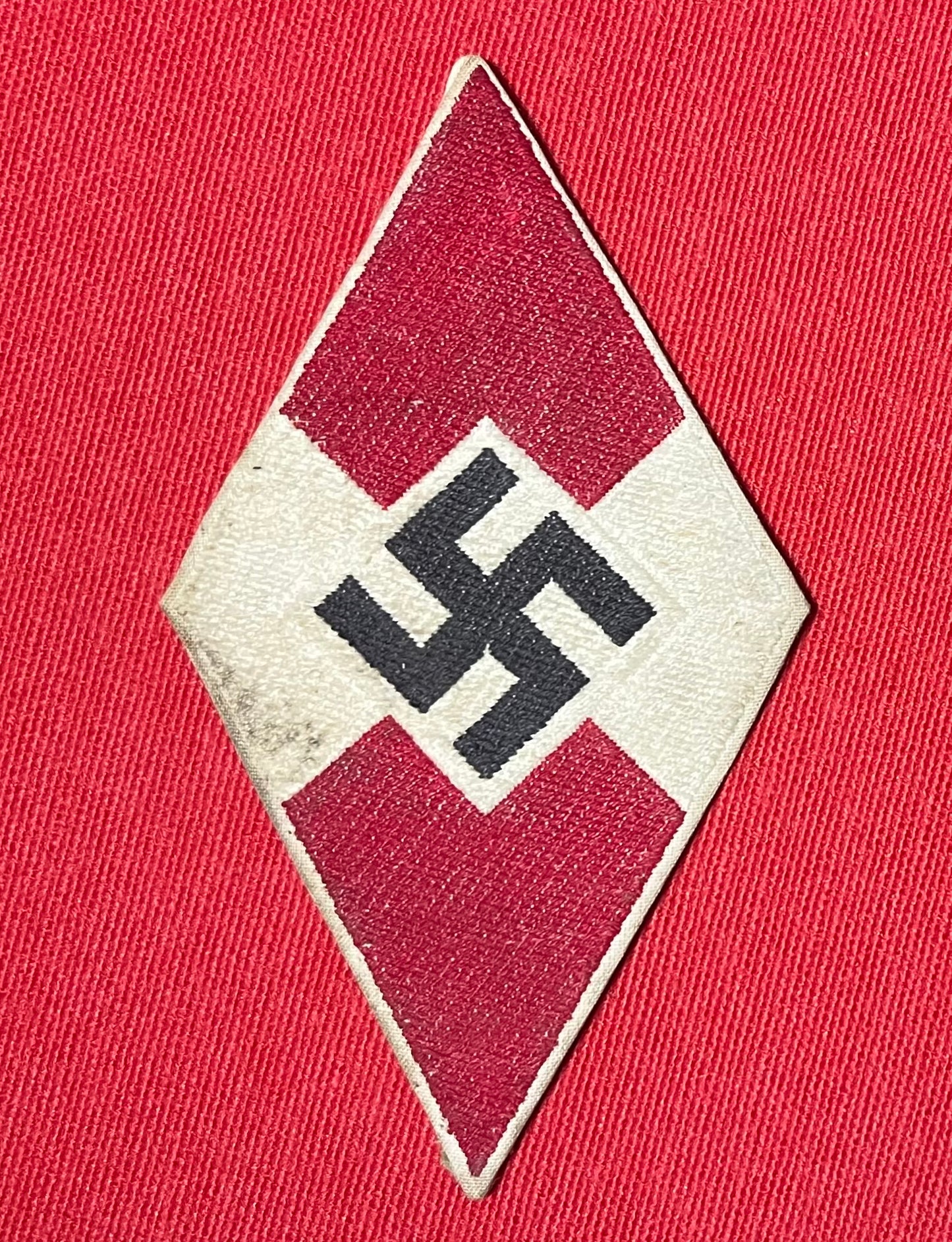 Original WWII German NSDAP Hitler Youth Sleeve DIAMOND (HJ-Stoffabzeichen)