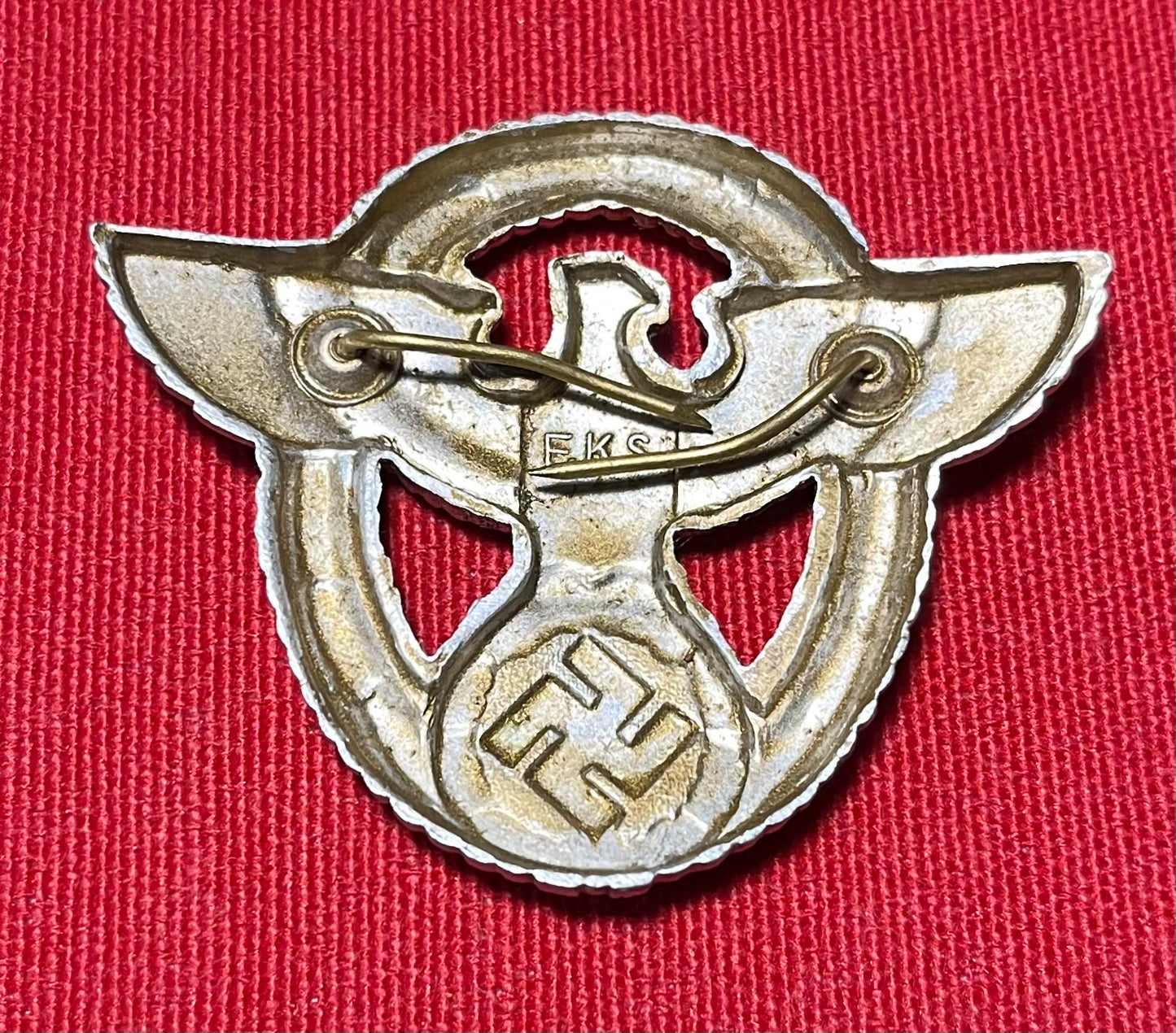 Original WW2 German NSDAP (NAZI PARTY) POLICE VISOR CAP EAGLE / Maker F.K.S