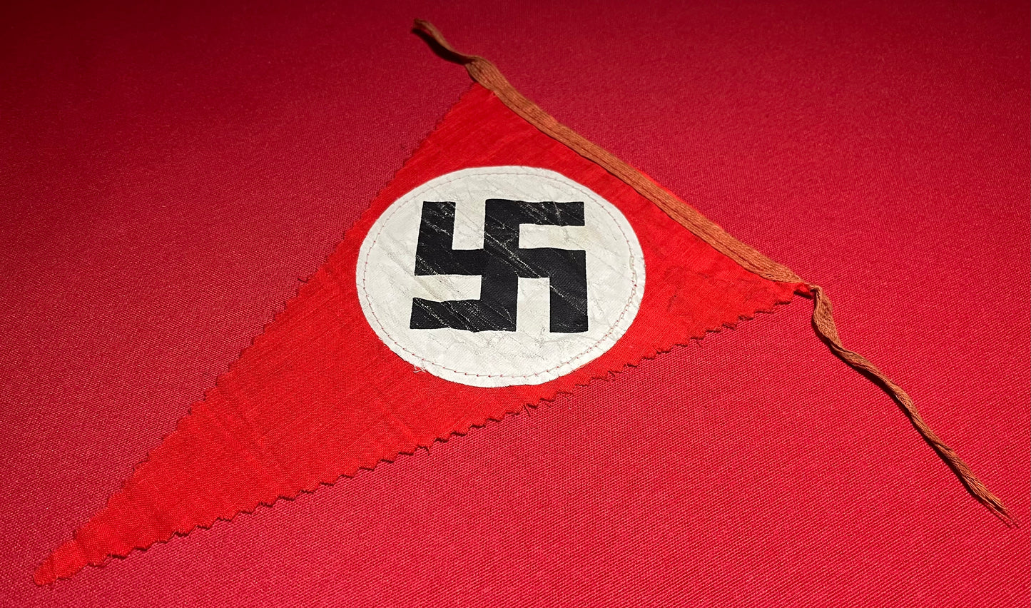 WWII Era German NSDAP (Nazi Party) Cloth Parade Pennant Type Flag