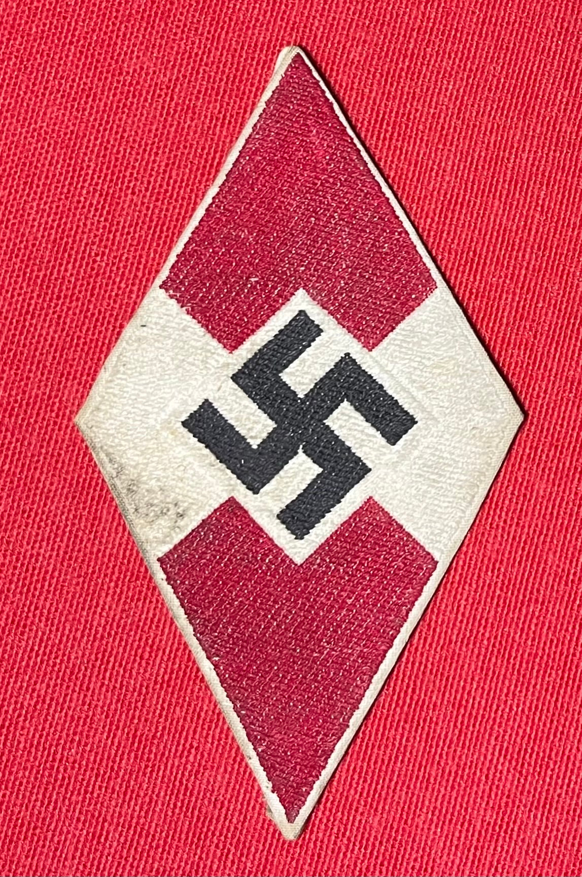 Original WWII German NSDAP Hitler Youth Sleeve DIAMOND (HJ-Stoffabzeichen)