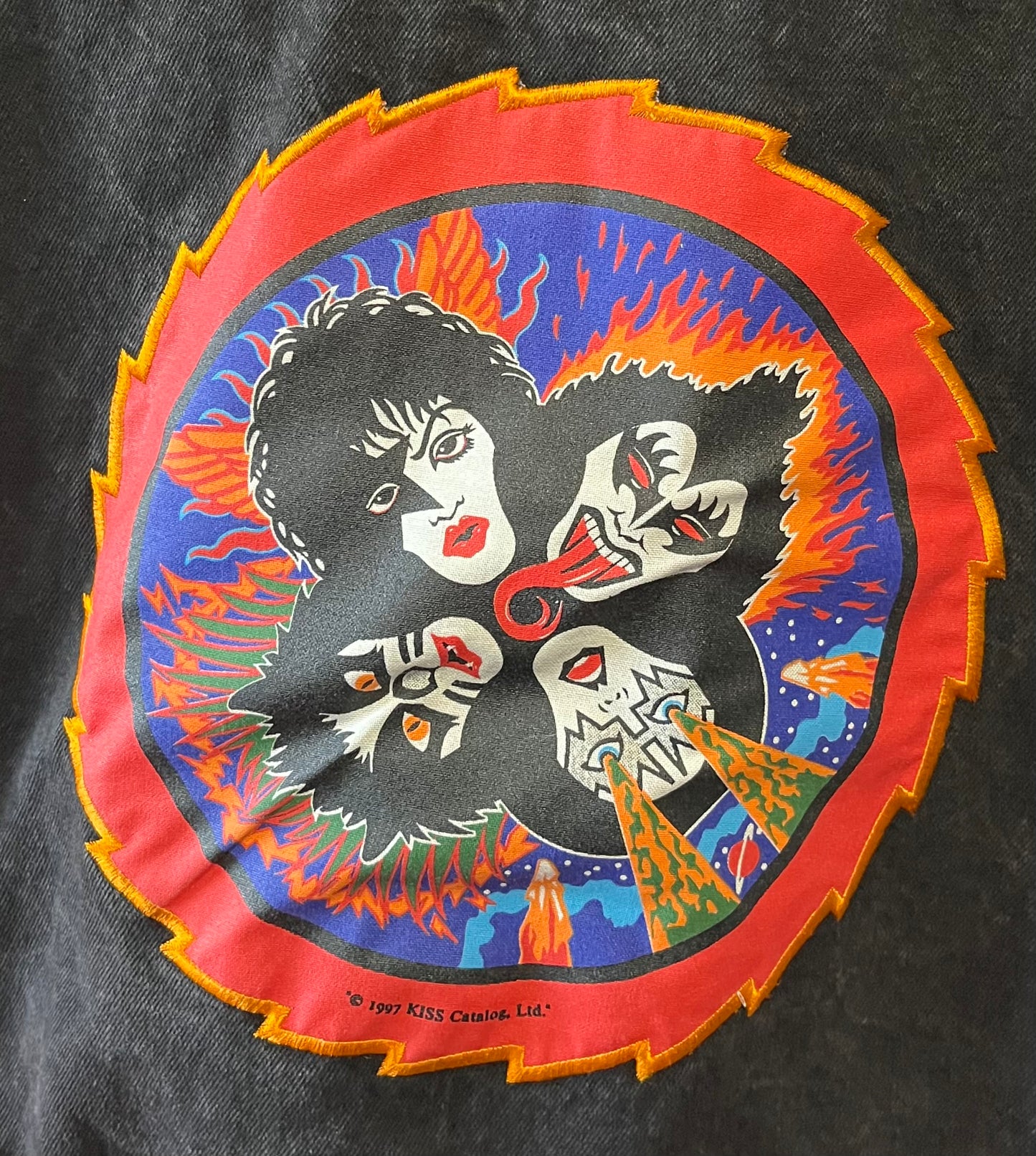 90's Vintage - Kiss Concert Tour Jean Jacket / Denim XL