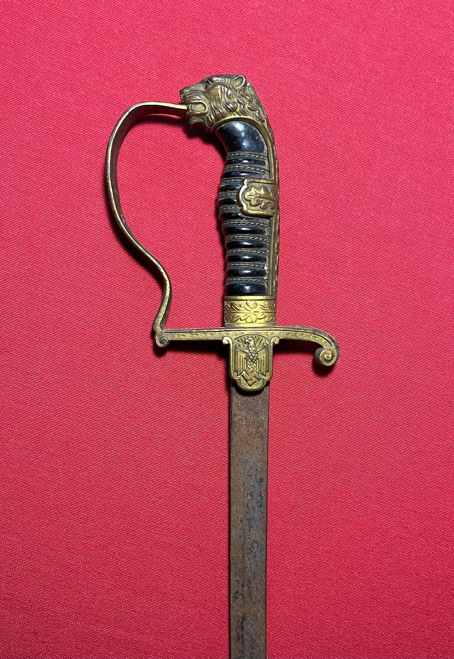 WW2 German Officer’s              Lion Head Sword by Ges Gesch 
(Relic) Battlefield Pickup